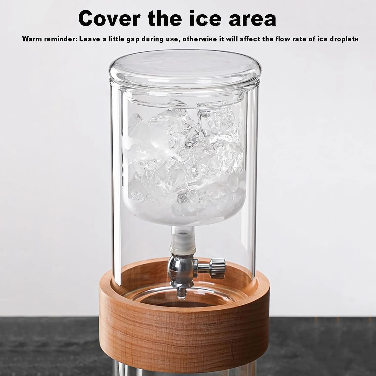 Cafetera Cold Brew – Gotero de vidrio de borosilicato alto con válvula reguladora de caudal, ideal para el hogar o cafetería