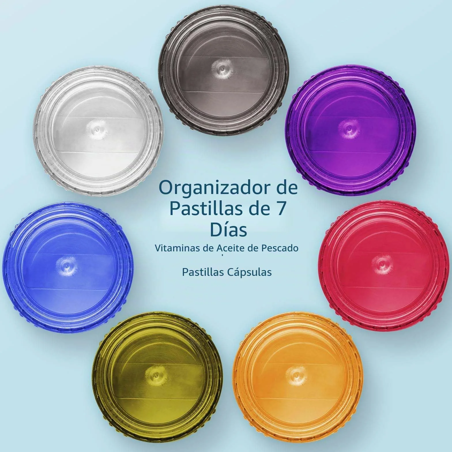 Organizador de Pastillas Semanal 7 Días, Pastillero Diario con 7 Compartimentos para Viaje Multicolor