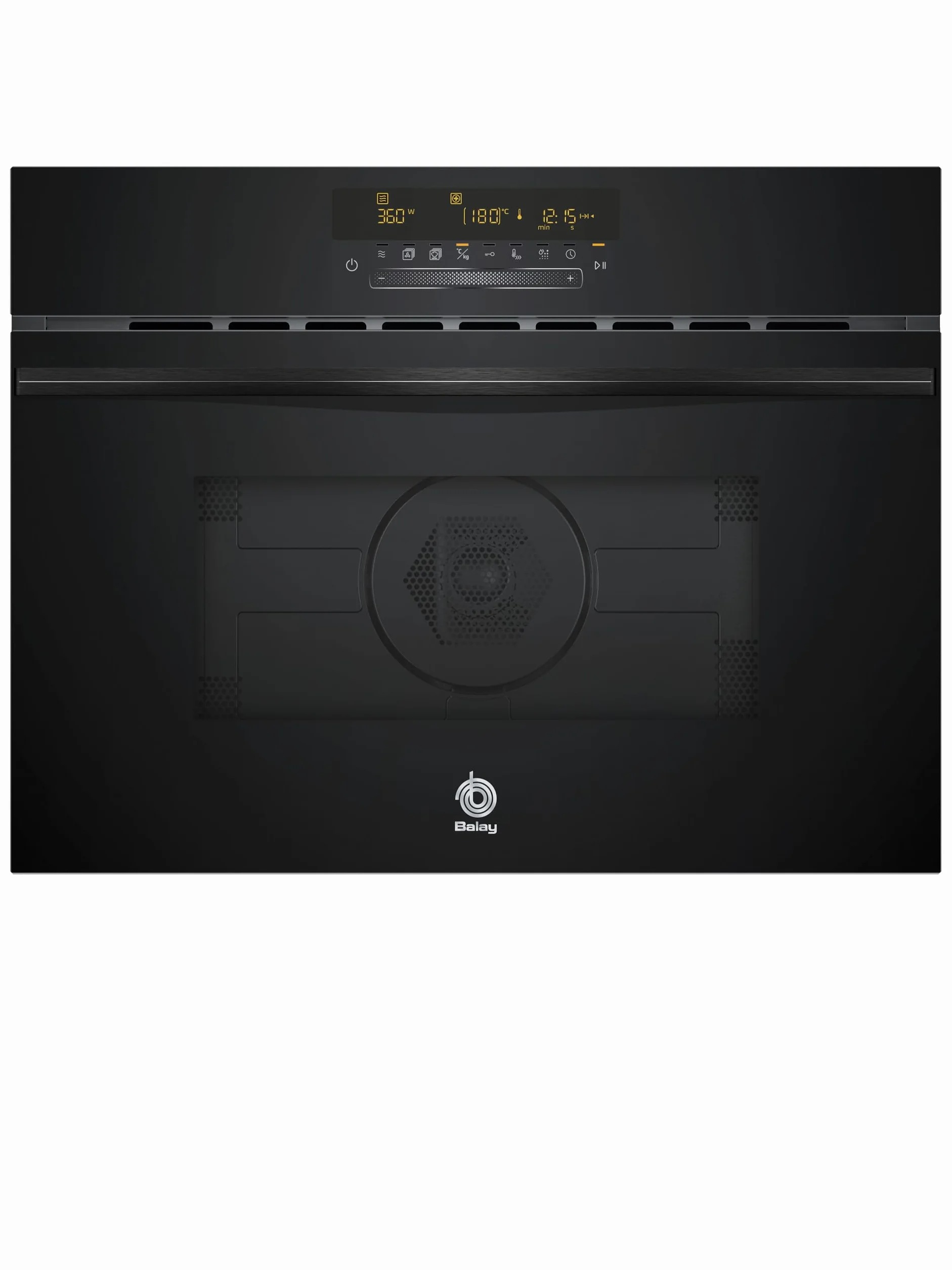 Balay - Microondas multifunción con horno, alto 45 cm, Aqualisis, Control táctil, 15 recetas, Grill, Cristal Negro, 3CW5179N3