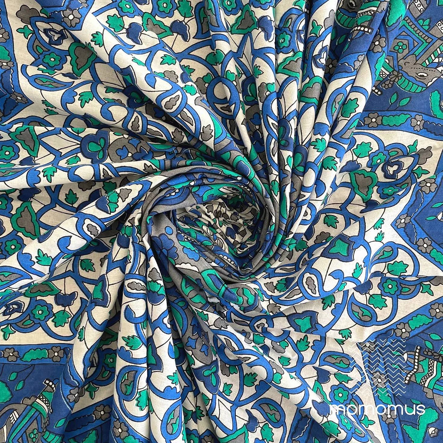 MOMOMUS Manta de Pícnic para la Playa - Fina, Antiarena, XXL - Alfombra, Esterilla o Manta de Playa Grande - Ideal para Pícnics, Campings y Excursiones - Azul, 210x230 cm