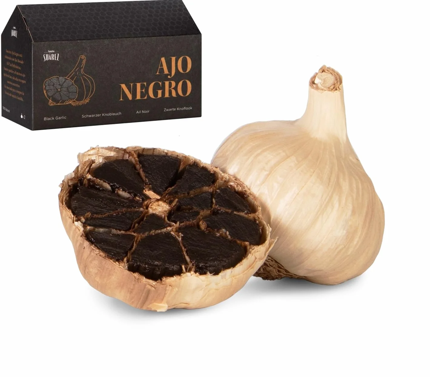 Familia Suárez Ajo Negro de Las Pedroñeras Pack 2 Cajas 4 Cabezas Natural Antioxidante