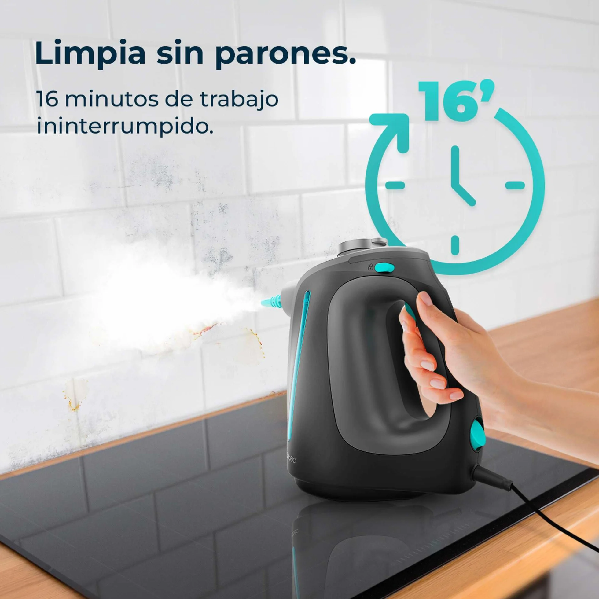 Cecotec Limpiador de Vapor Hydrosteam 1300 Rapid Max X-Treme 1350W 550ml 3 Bares 16 Accesorios