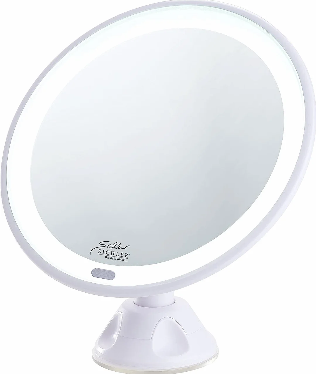 Sichler Beauty Espejo de Maquillaje con Luz LED y Ventosa, 5 Aumentos, Batería