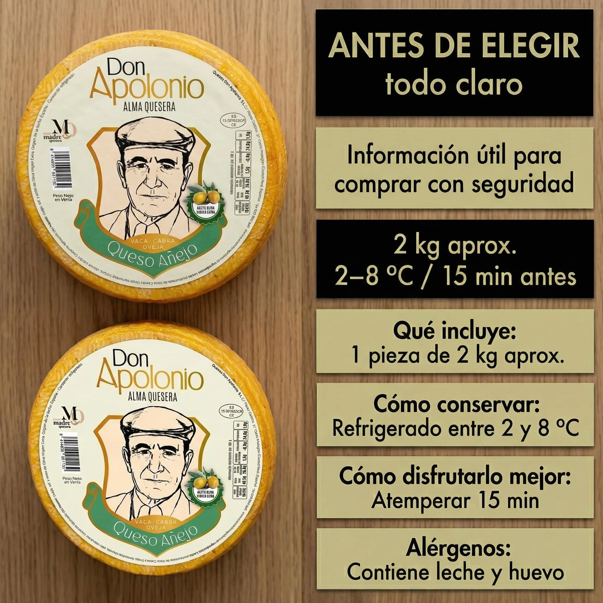 SABE A SABAS Queso Iberico Añejo en Aceite de Oliva Virgen Extra 2 Kg Mezcla Vaca Cabra Oveja Curacion 270 Dias