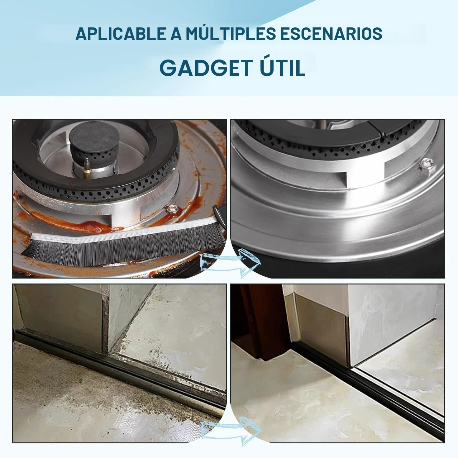 YAGE Cepillo para limpieza de hendiduras-3 Piezas, Cepillo de Limpieza de Ranura de Azulejos de baño para Inodoro, Cocina, Ranura de Puerta de Ventana, Herramienta Multifuncional de Limpieza de Huecos