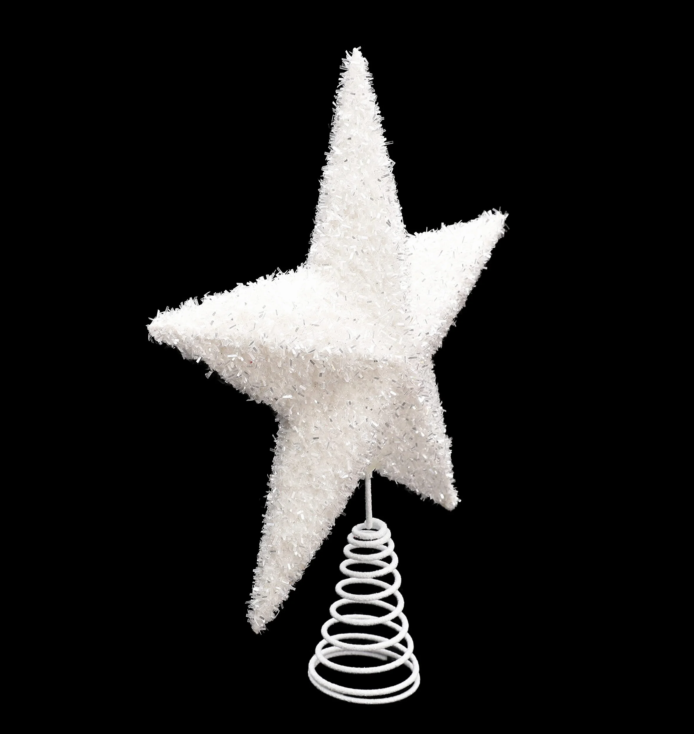 Christmas Concepts® Estrella de árbol Brillante 28 cm - Decoración navideña Lujosa (Blanca)