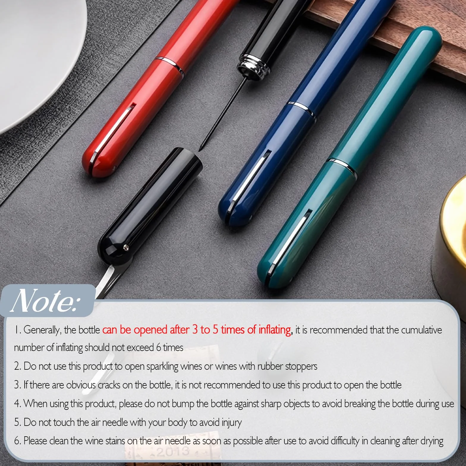 FBBULES Sacacorchos de Aire a Presión Profesional Pack de 2 Acero Inoxidable