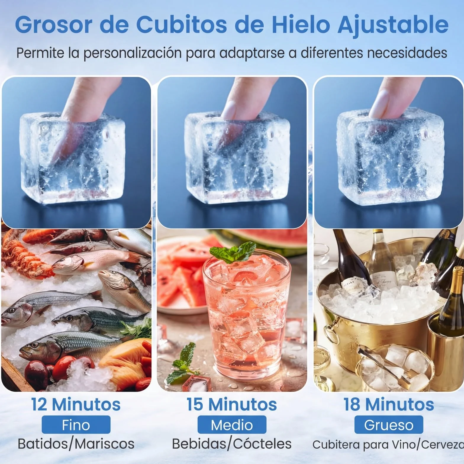 COSTWAY Maquina de Hielo Comercial, 25-30 kg/24H, 24 Cubos en 15-17 Minutos, Maquina de Hacer Hielo, Ice Maker de Acero Inoxidable con Autolimpieza, 34,4 x 35,6 x 62,3 cm