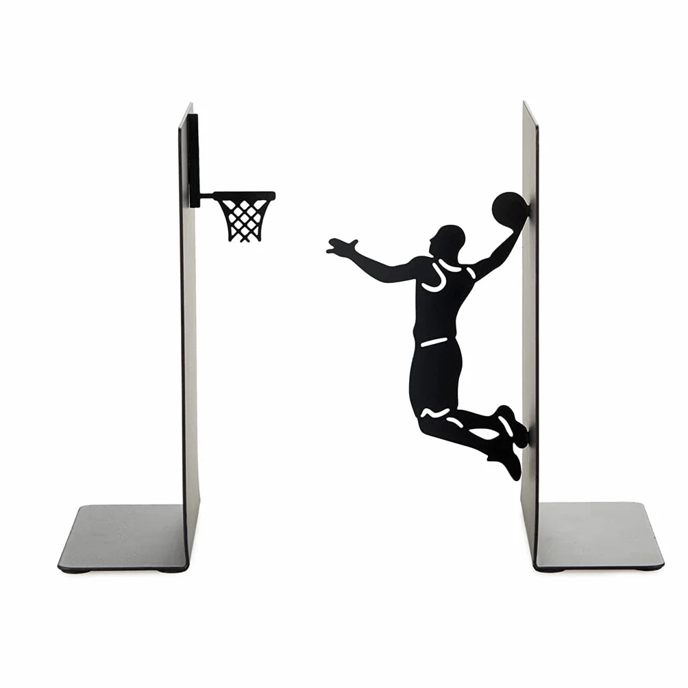 Balvi Sujetalibros Slam Dunk Color Negro Soporte para Libros de Estantería en Forma de Jugador Balonc