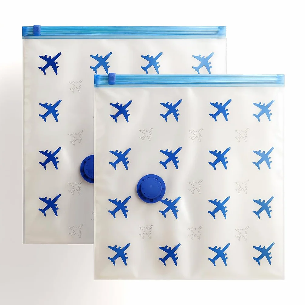 Lavatelli Juego de 2 bolsas de viaje al vacío 40x45 cm compatibles mochila Ryanair 40x30x20 equipaje de mano válvula universal reutilizables