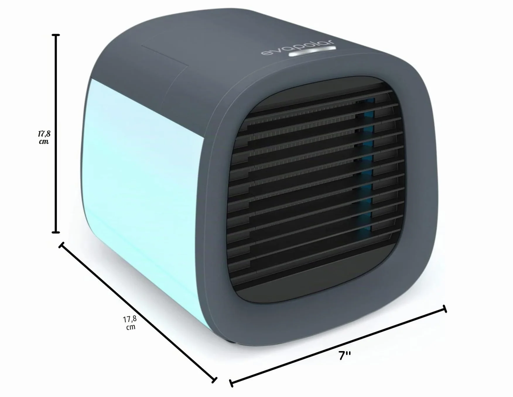 Evapolar Evachill Aire Acondicionado Portatil - Enfriador de Aire por Evaporación Personal y Humidificador - Ventilador Portatil Frio, Gris