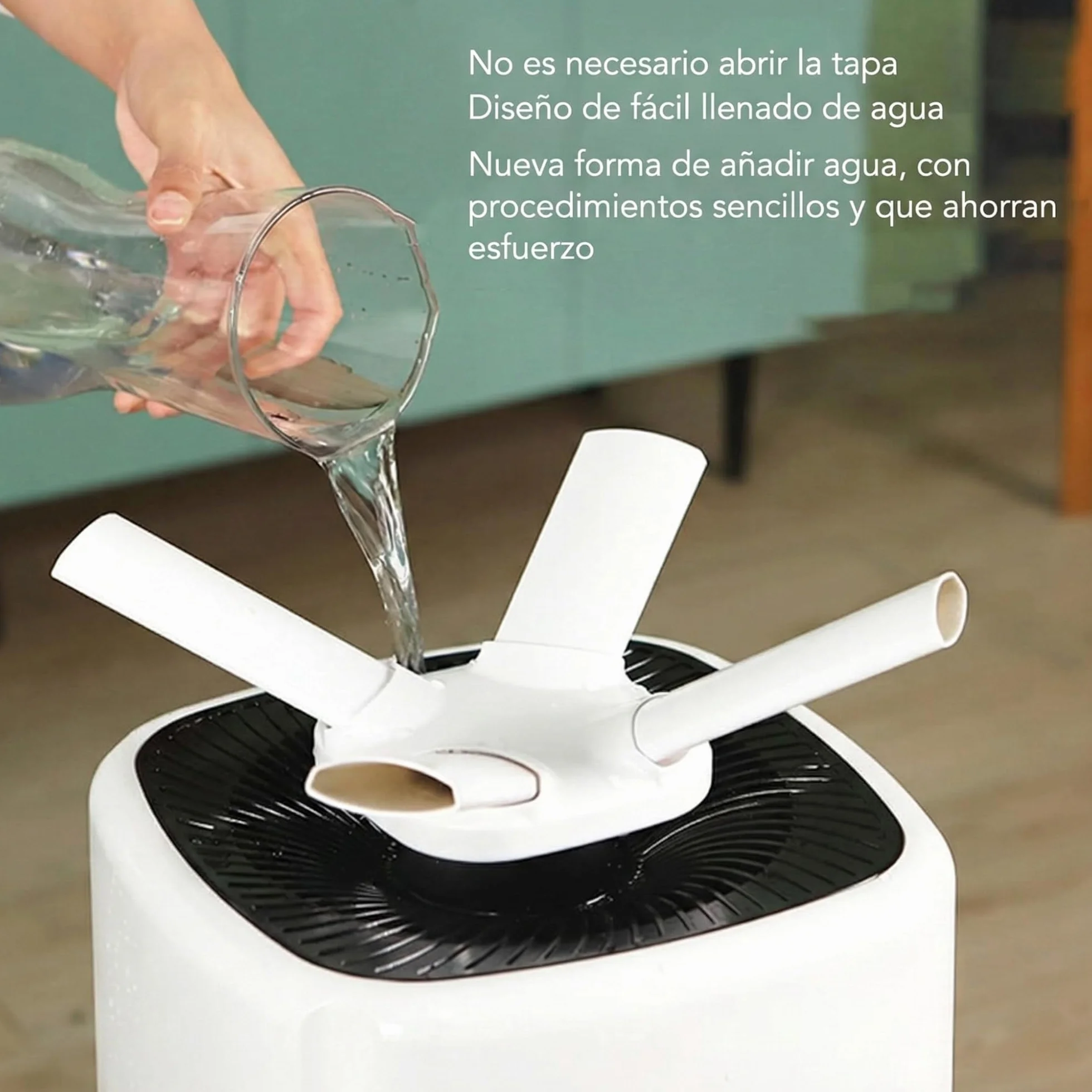 LUMS Humidificador industrial 21L 1000 ft² ultrasónico niebla fría doble boquilla 360° control de humedad