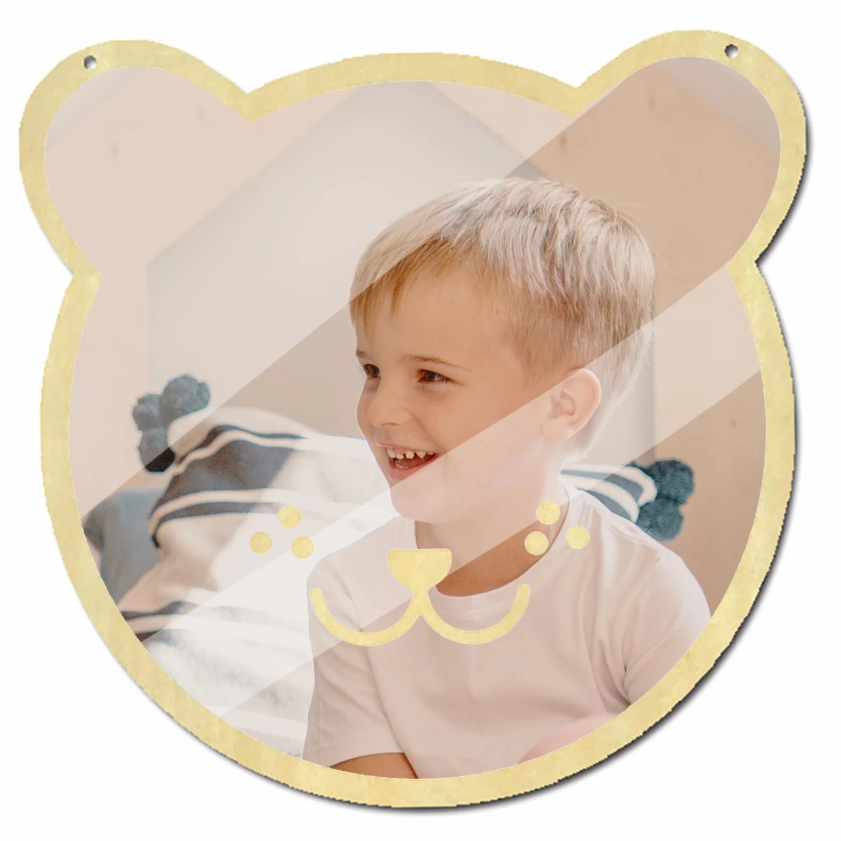Espejo acrílico, Linda Forma de Oso Adhesivo Espejo para niños Seguros para la habitación de los niños, baño