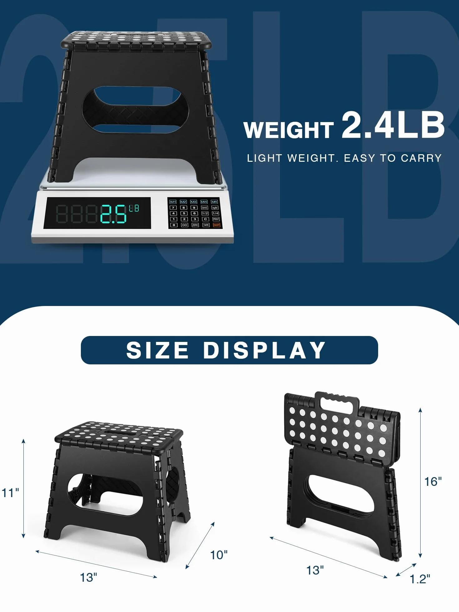 House Day 27 cm Taburete Plegable para niños – Caminar Pie Niño Plegable Taburete de plástico Silla Plegable Taburete Plegable Taburete Paso, Taburete para niños (Negro)
