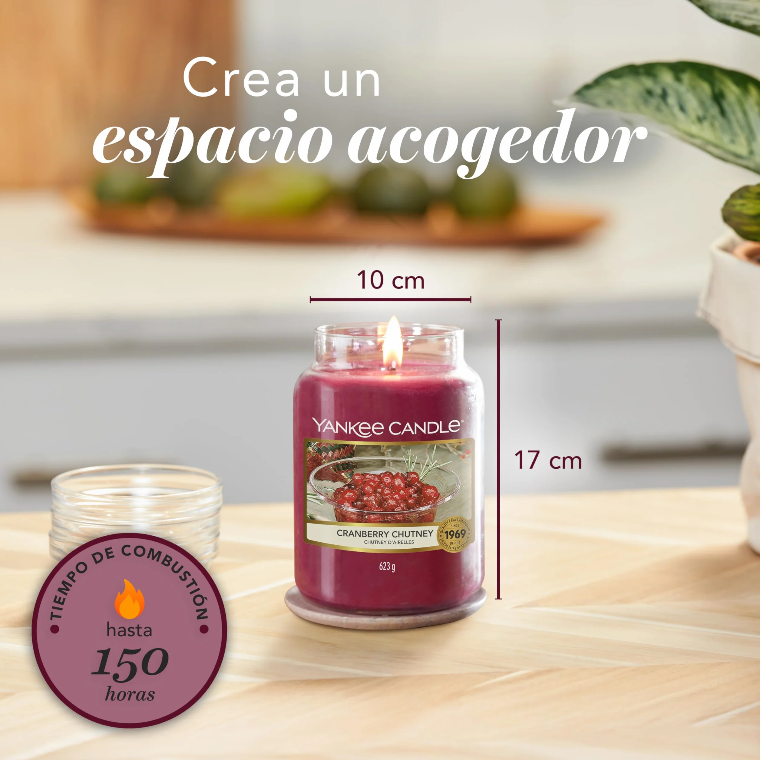 Yankee Candle Vela aromática en tarro grande Cranberry Chutney 150 horas