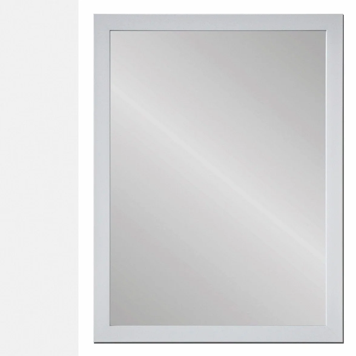 LOLAhome - Espejo de Pared Rectangular con Marco Blanco de plástico para recibidor. Diseño Funcional y Duradero Que aporta Estilo y Visibilidad a Cualquier habitación. Medidas 76x56 cm.