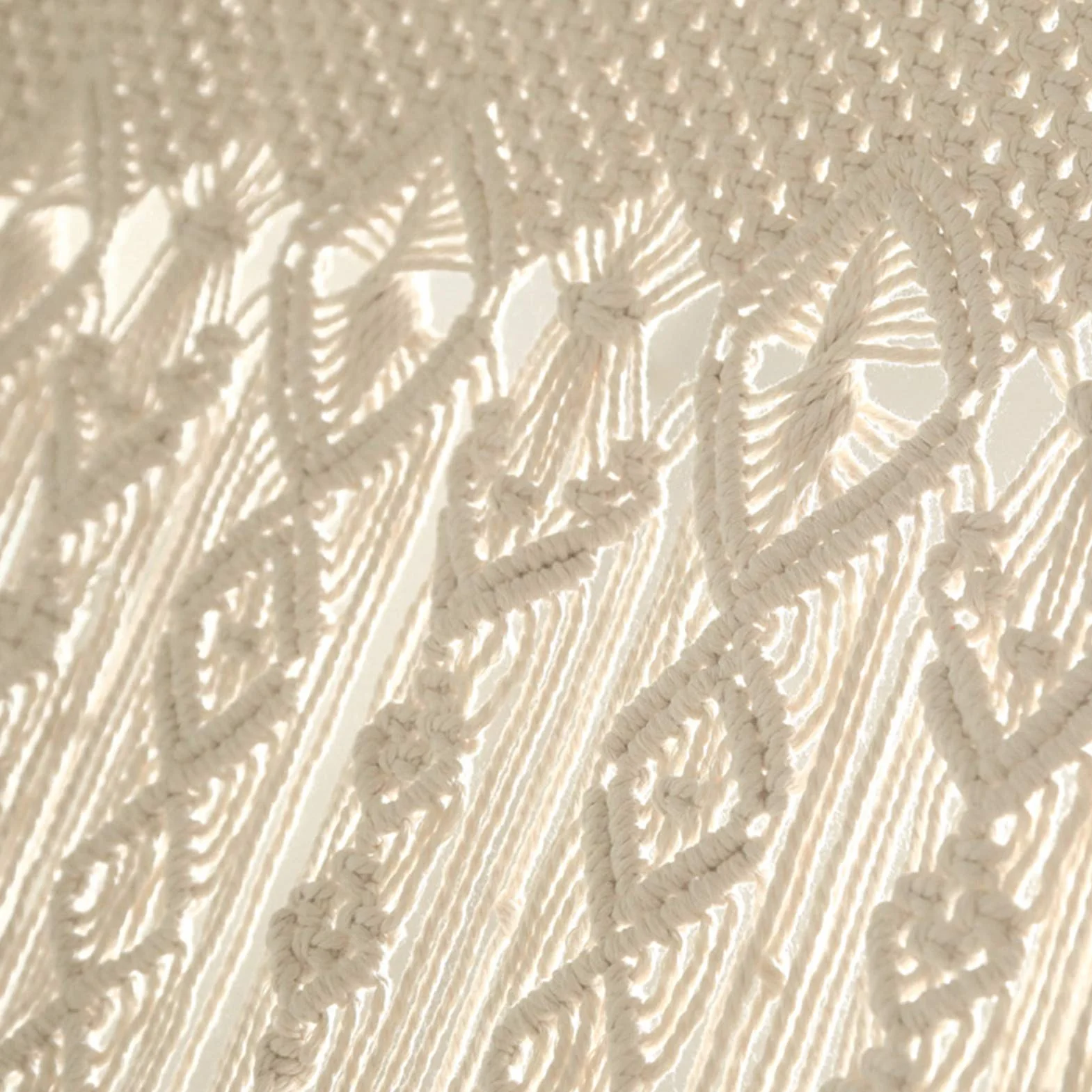 Tapiz de macramé para colgar en la pared, cortina tejida a mano, decoración bohemia