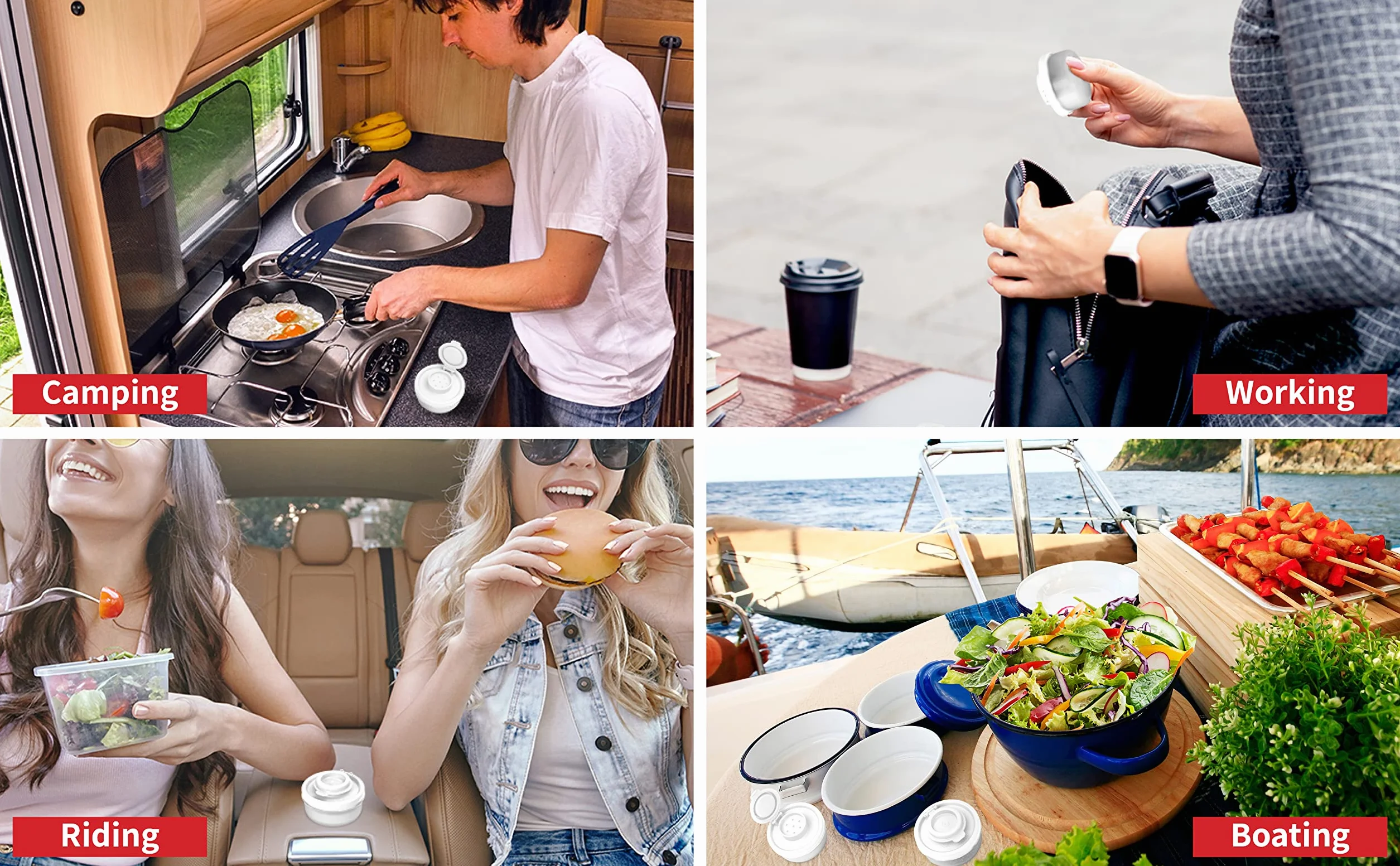 Salero y pimentero a prueba de humedad, mini salero para acampar, pícnic, al aire libre, cocina, loncheras de viaje, juego de especias transparente con tapas de colores (pequeño, paquete de 3)