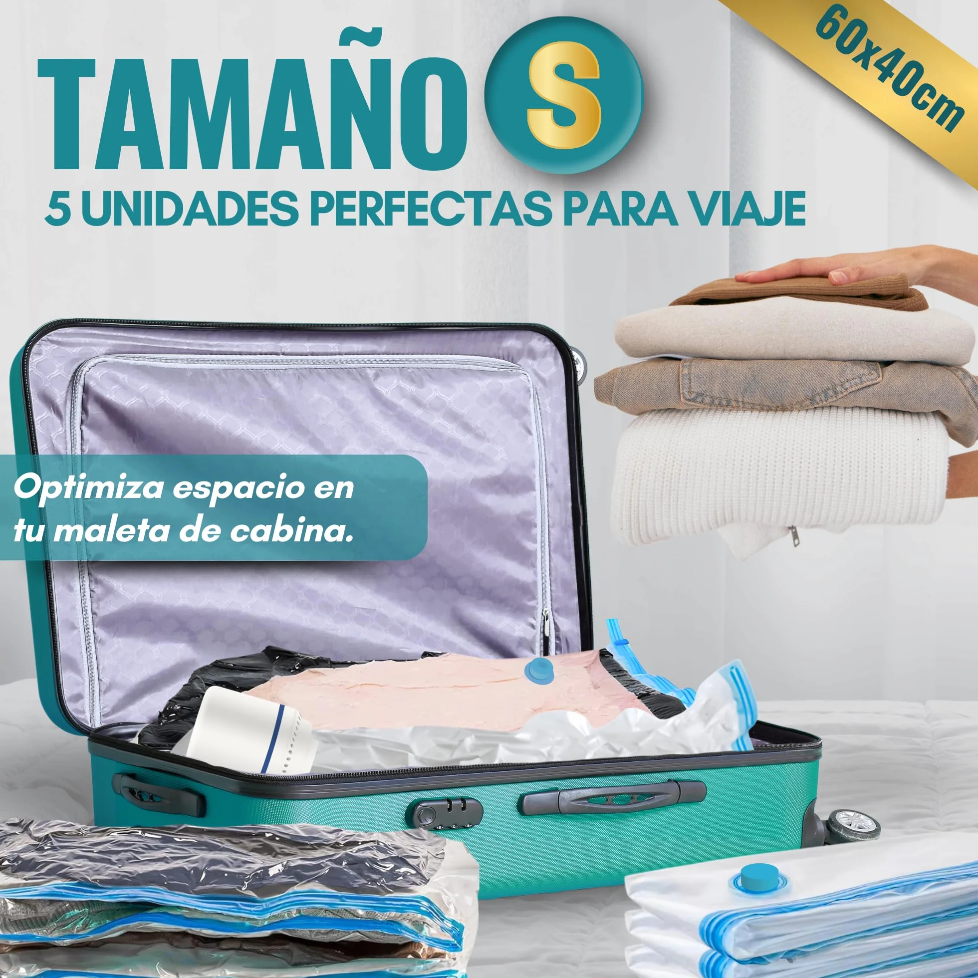 Maname Bolsas Vacío Ropa Pack 14 Bolsas al Vacío con Bomba Eléctrica