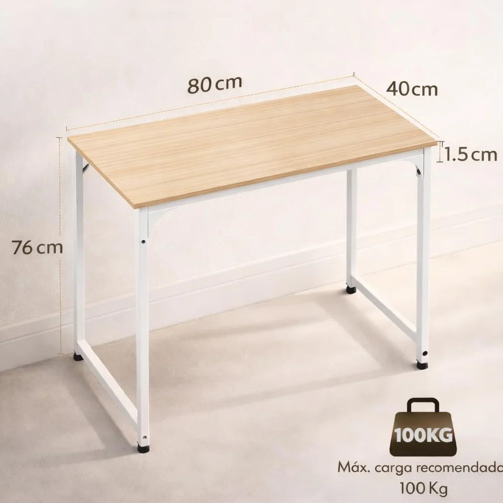 Mesa Escritorio 80x40cm para Ordenador Estructura Metálica Moderna