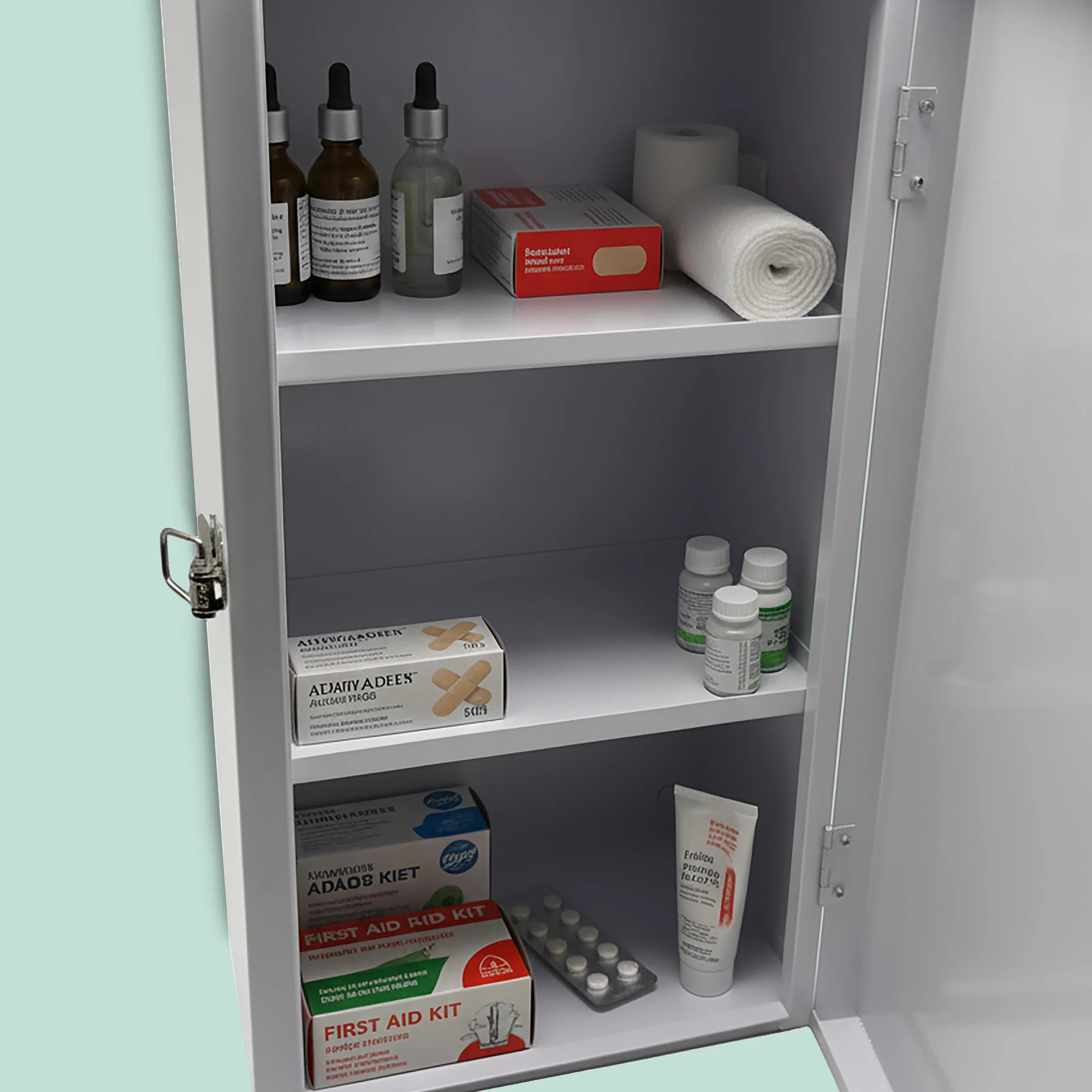 Armario médico Relaxdays 3 estantes 42x21x15.5 cm Montaje en Pared botiquín Blanco Verde