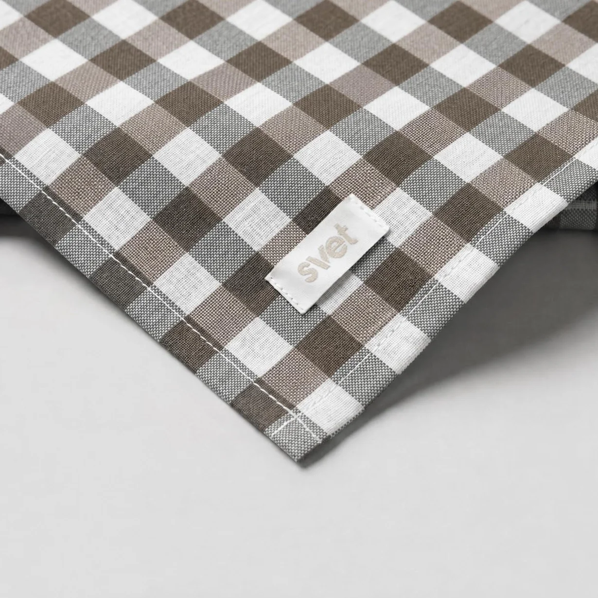 Mantel Antimanchas Tacto Tela Extrasuave Mesa Rectangular Algodón Impermeable 140 x 240 cm Vichy Avellana