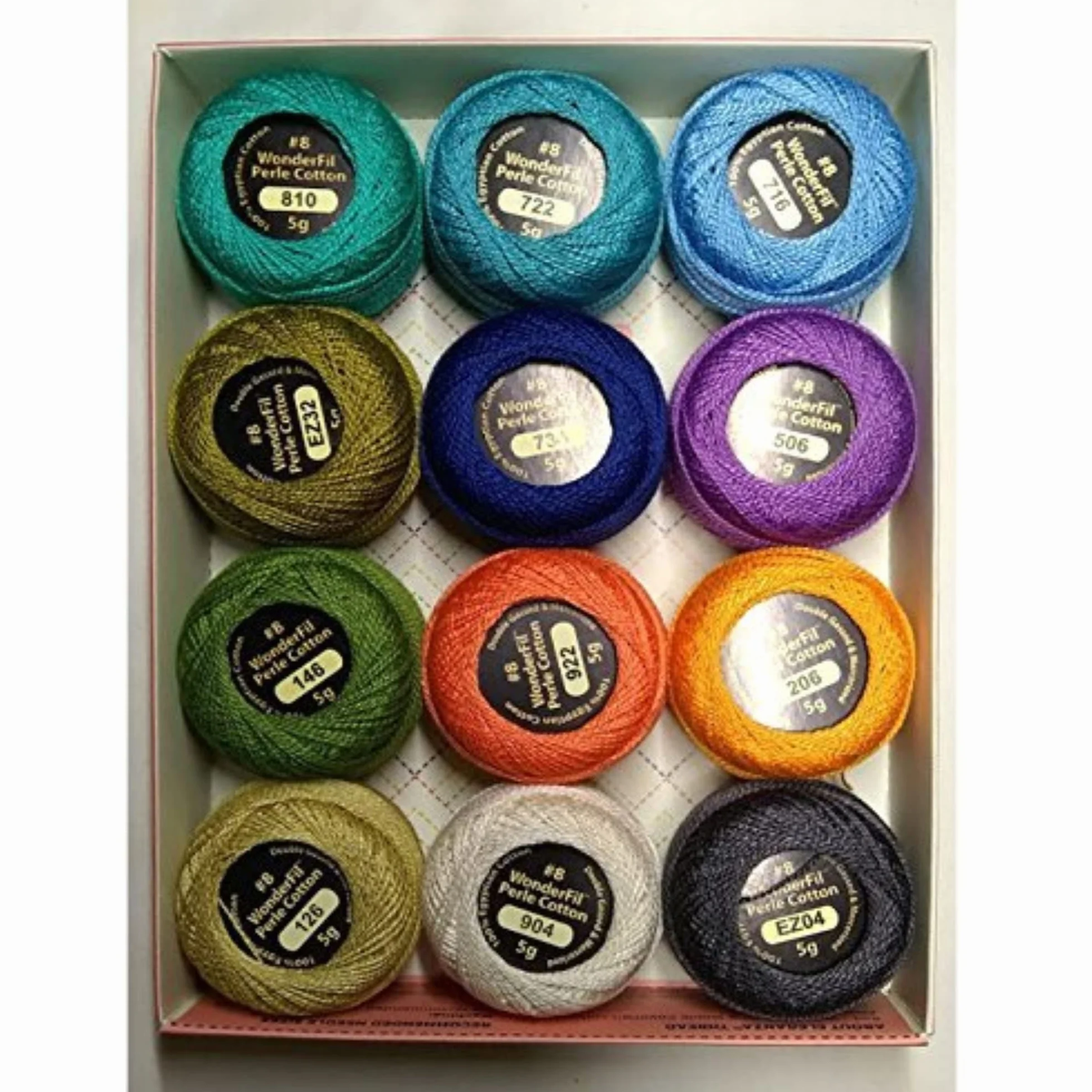 Wonderfil Eleganza #8 Perle Cotton Embroidery Thread Sampler Collection, arrecife de coral