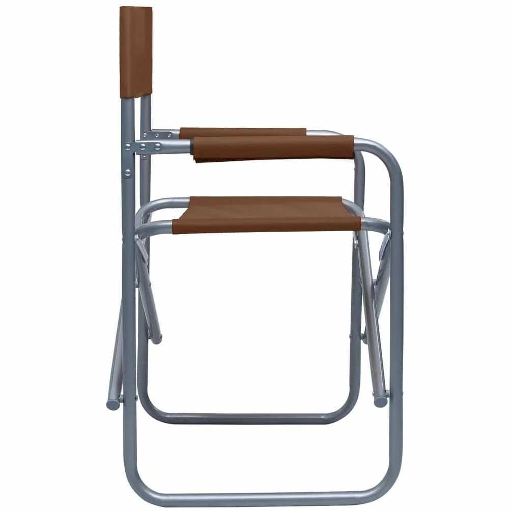 vidaXL 2X Sillas de Director Asientos Balcón Casa Hogar Muebles Mobiliario Decoración Bricolaje Sofás Sillones Mesas Butaca Acero Marrón