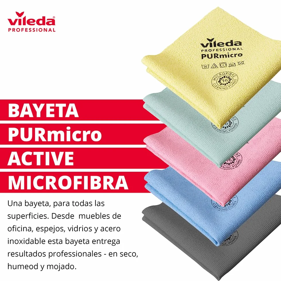 Vileda Professional Bayeta PurMicro Active Microfibra 38x35cm