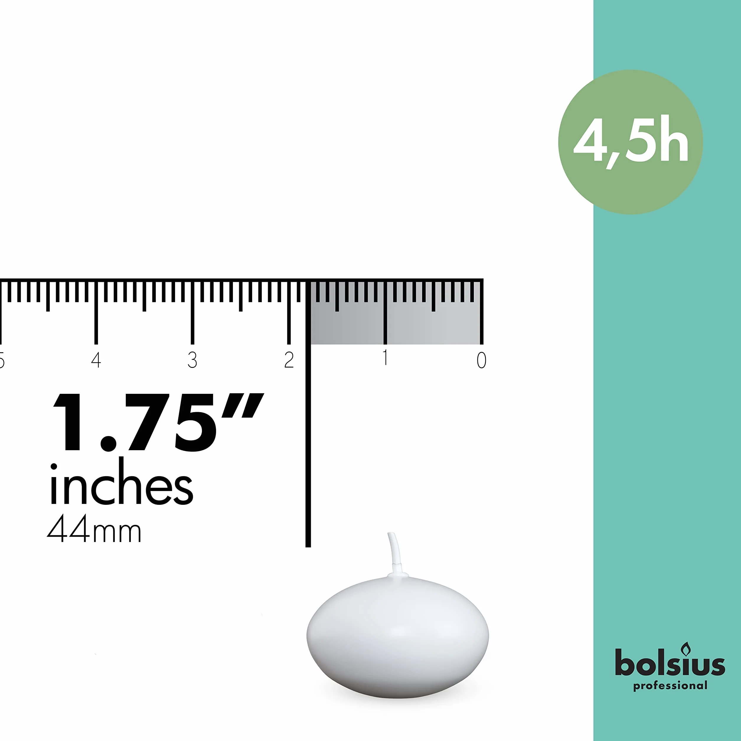 Bolsius Floating Candles Blanco 4.5cm x 4.5cm x 3cm 20 sztuk