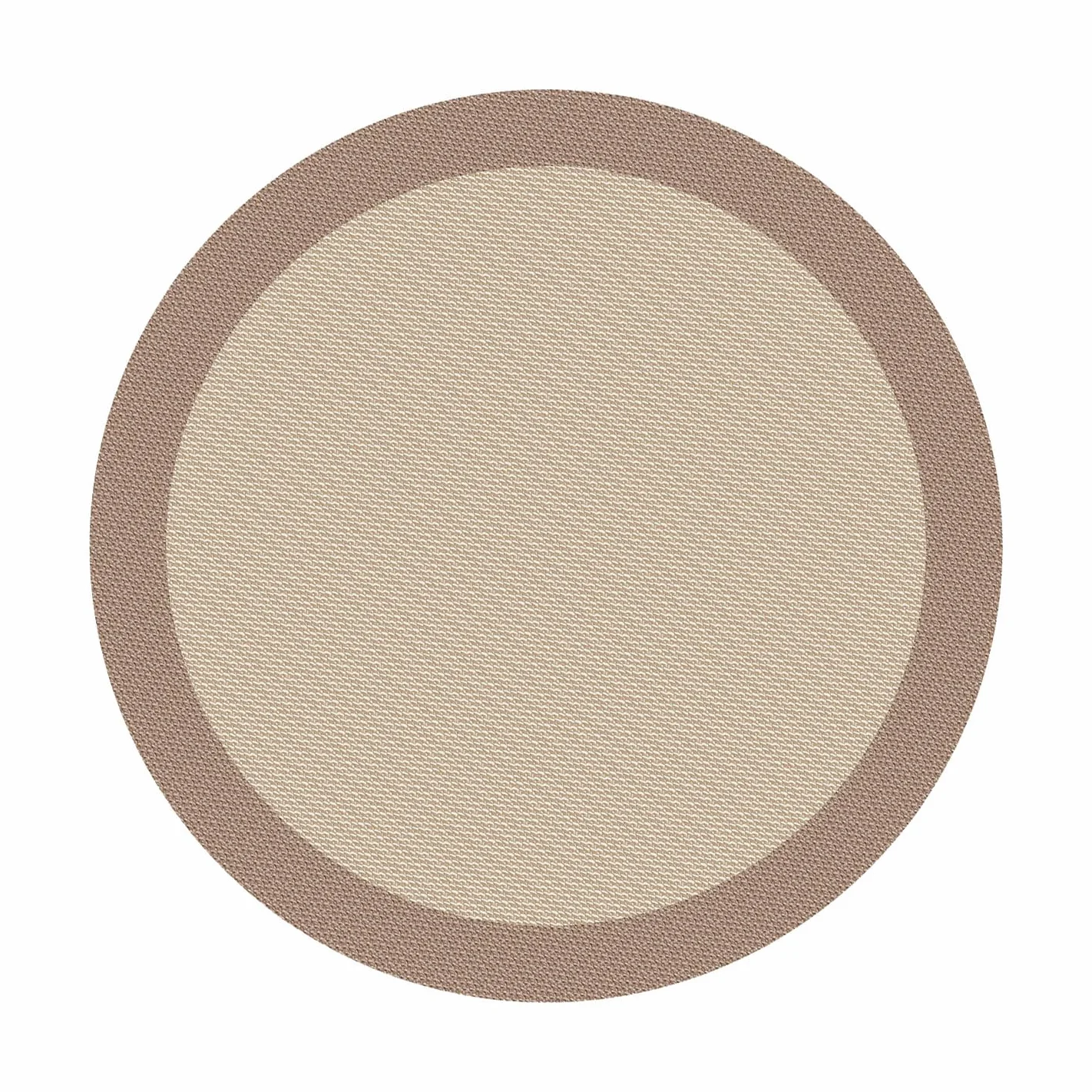 STORESBASIC Alfombra Vinilica Redonda Antideslizante, Lavable y Resistente a Manchas, Tejido Trenzado y Sin Pelo, Alfombra de Vinilo Interiores y Exteriores, Beige-visión 200cm diámetro