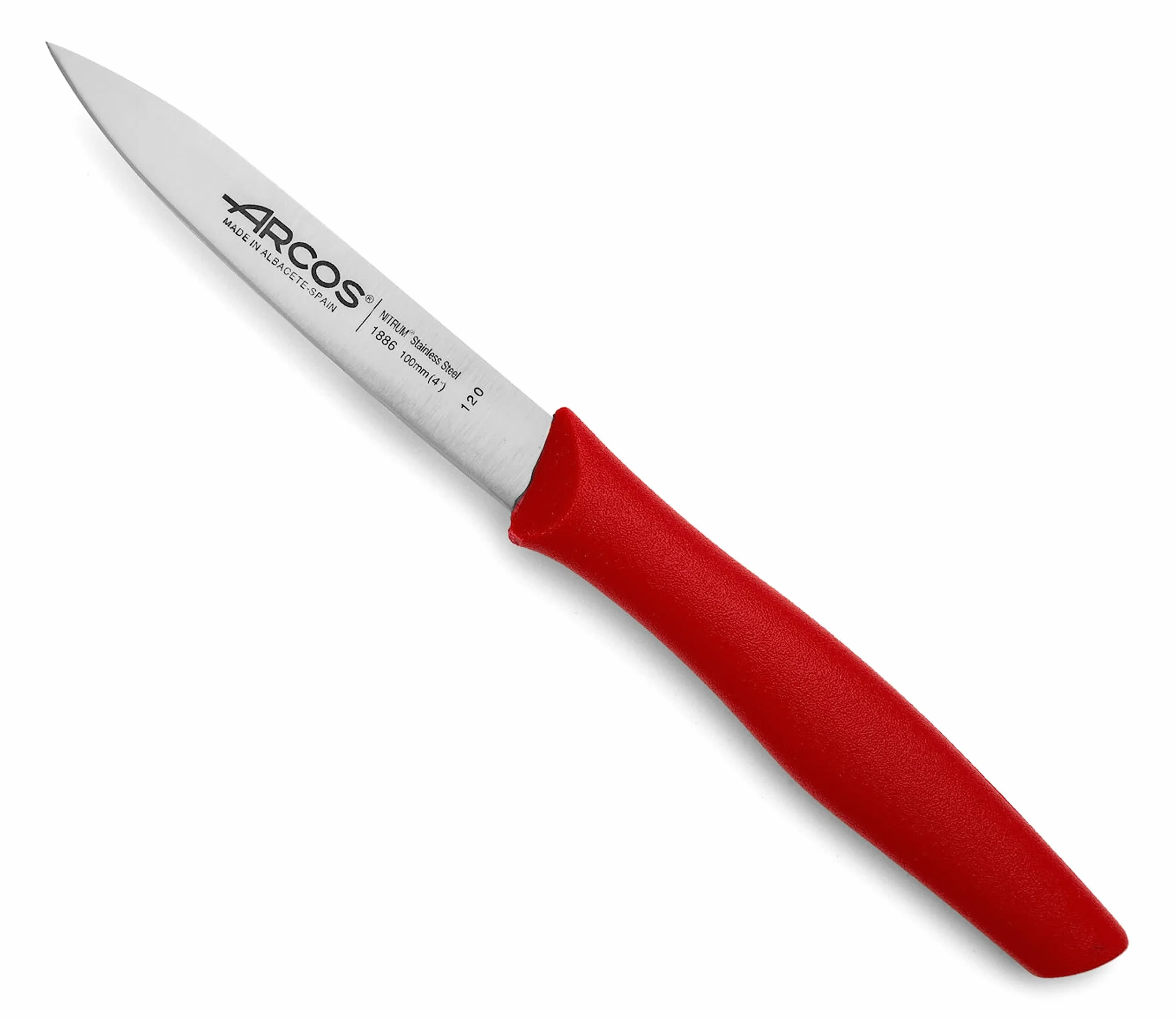 Arcos Set 3 Cuchillos Peladores Acero Inoxidable Mango Ergonómico Polipropileno Serie Nova Rojo