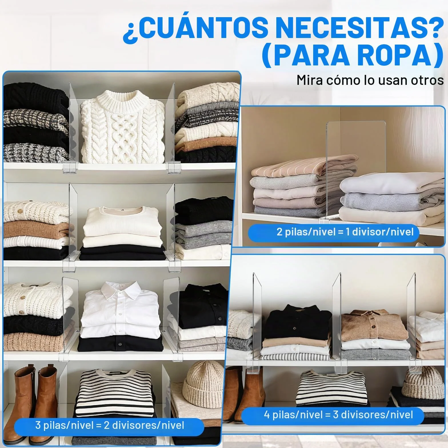 8 Piezas Separadores de Estantes Acrílicos Transparentes, 30 X 20cm,Baldas Armario Interior,Acrílico Transparente Separador Estanteria,Eparador Multifuncional para Armarios, Muebles y Estantería