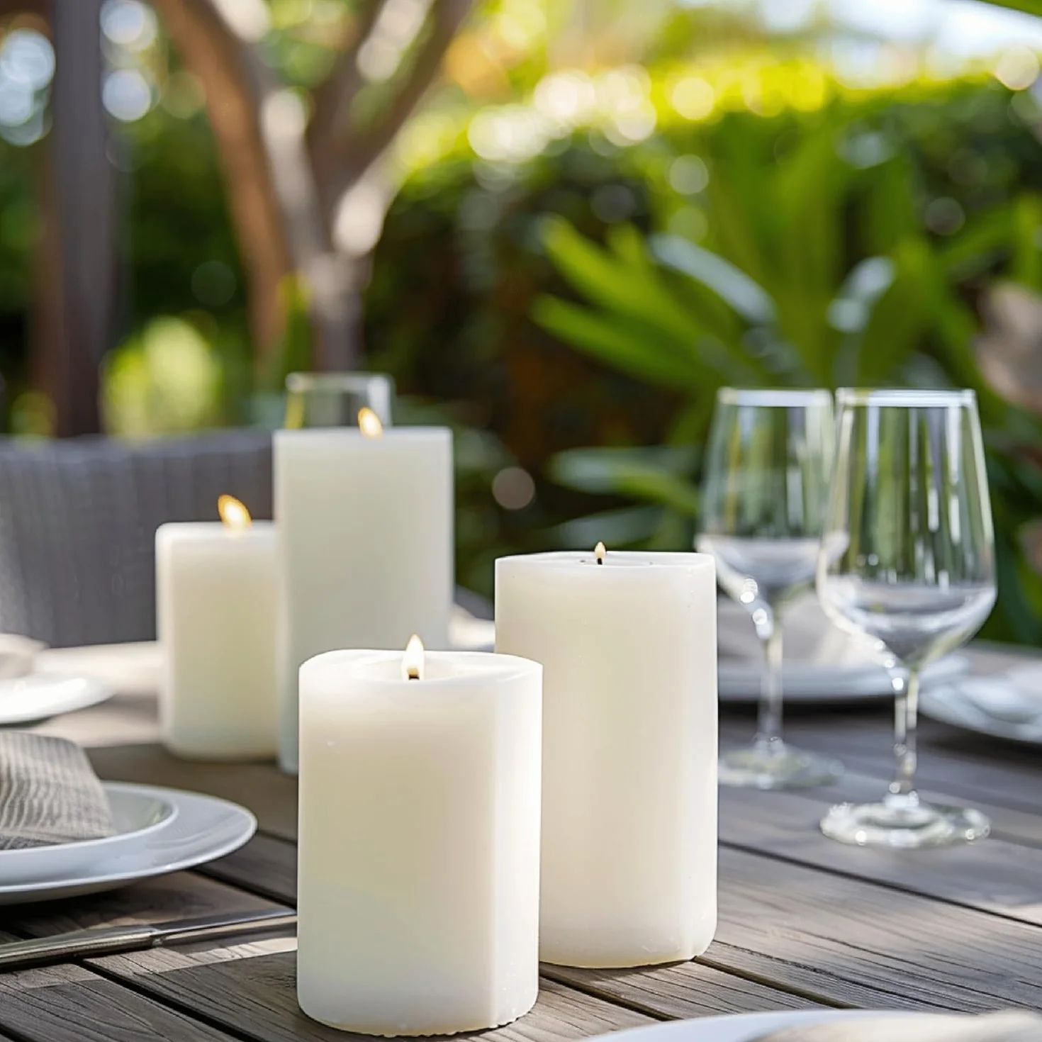 Horeca Velas de Pilar Marfil Ø 4 x 7 cm Juego 20 Velones 12 Horas Sin Olor Goteo Humo