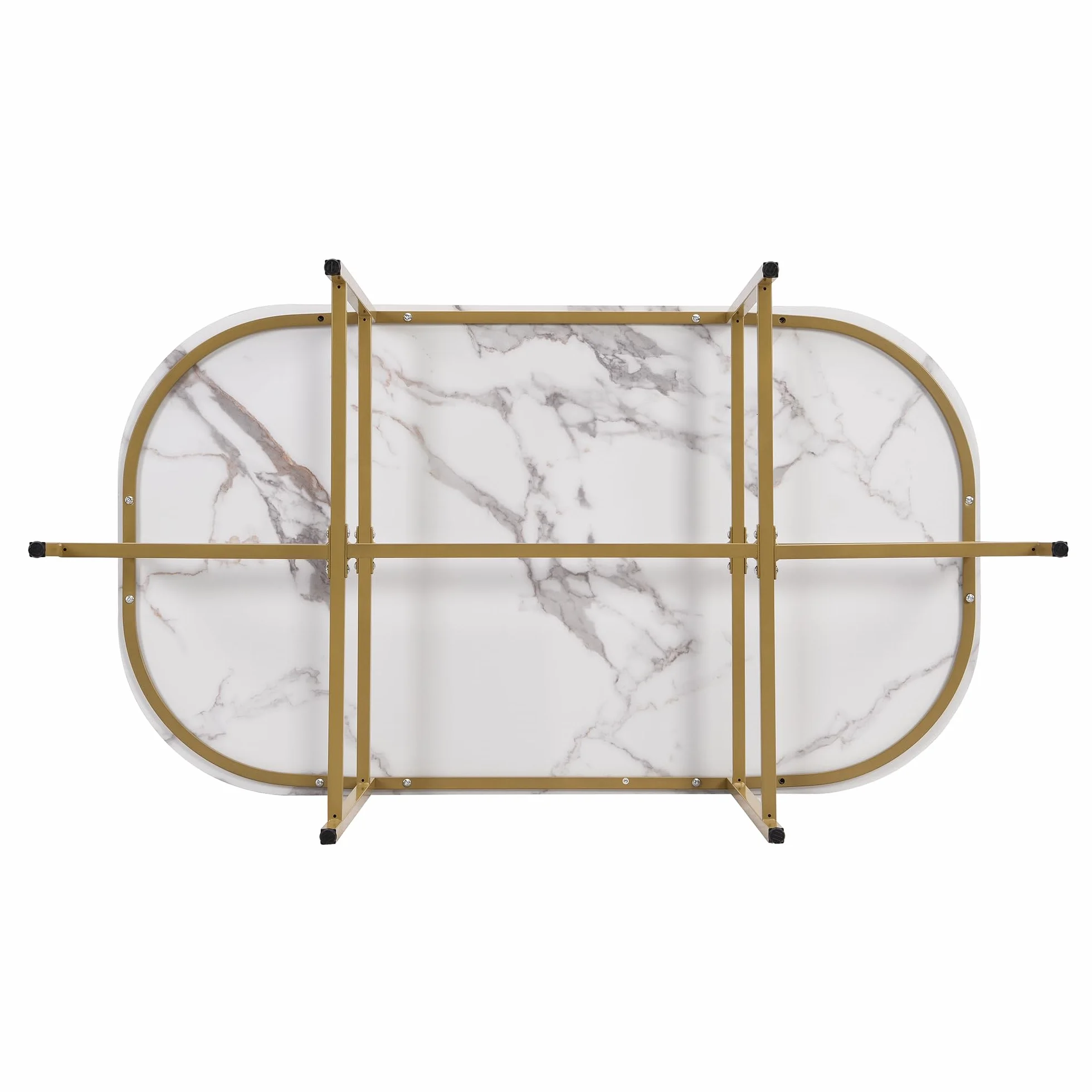 Lexiou Juego de comedor de seis sillas: mesa blanca, estructura de hierro y tapicería gris, combinación moderna