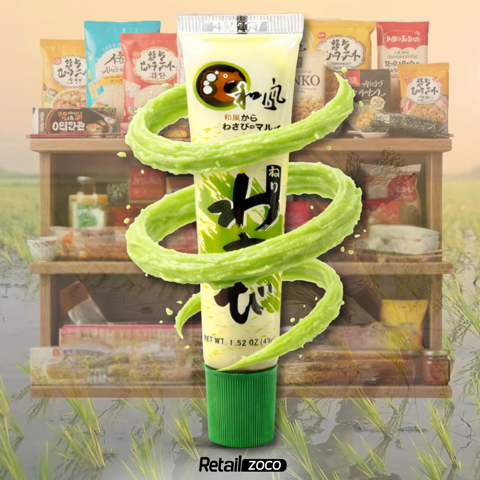 Pasta de wasabi en tubo 43 g pack de 2 unidades auténtico sabor picante para sushi sashimi nigiris