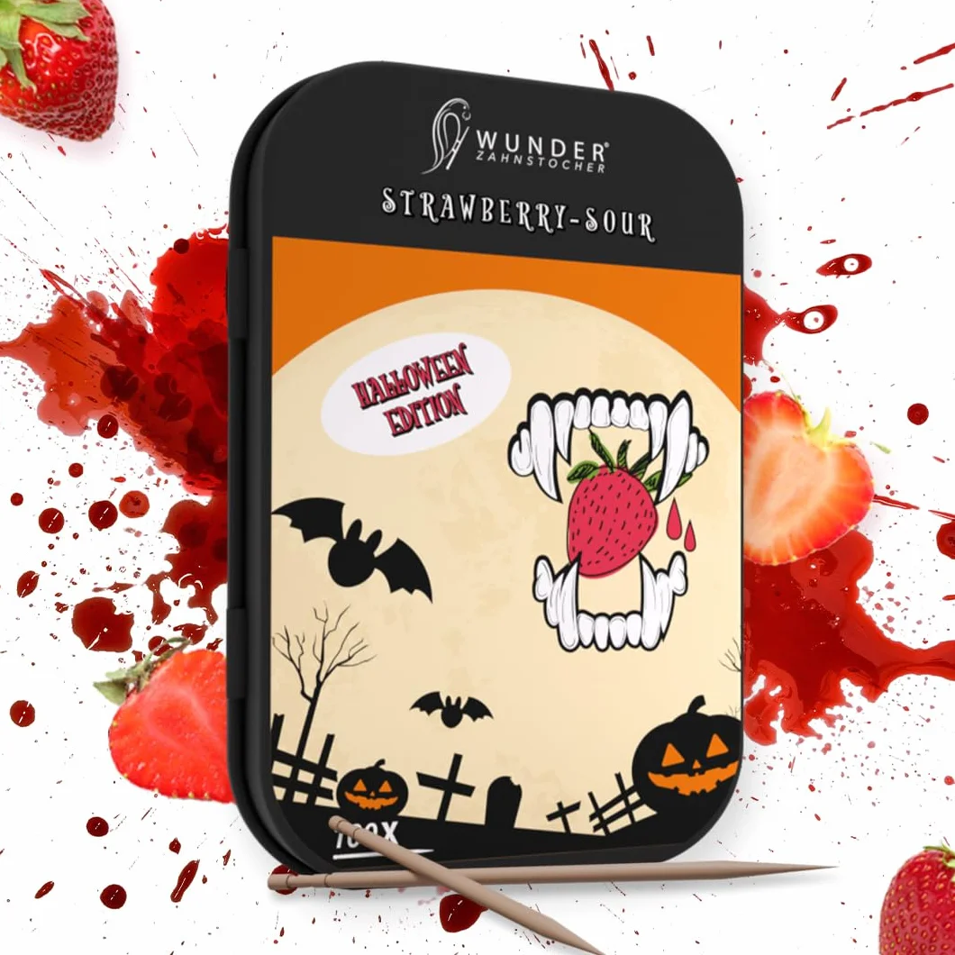 Wunder Palillos de Dientes Sabor Fresa 100 uds - Limpieza Dental y Aliento Fresco