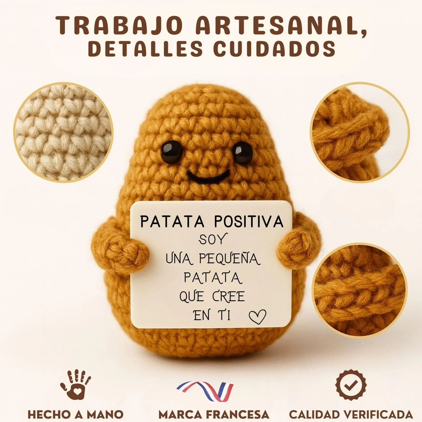 Patata Positiva© | Regalo Original y Divertido | Decoración Hogar | Idea Graciosa | Cumpleaños y Fiesta | Niña Niño Mujer Hombre Hermano Hermana Amigo | Sorpresa Oficina Compañero | Peluche Motivadora