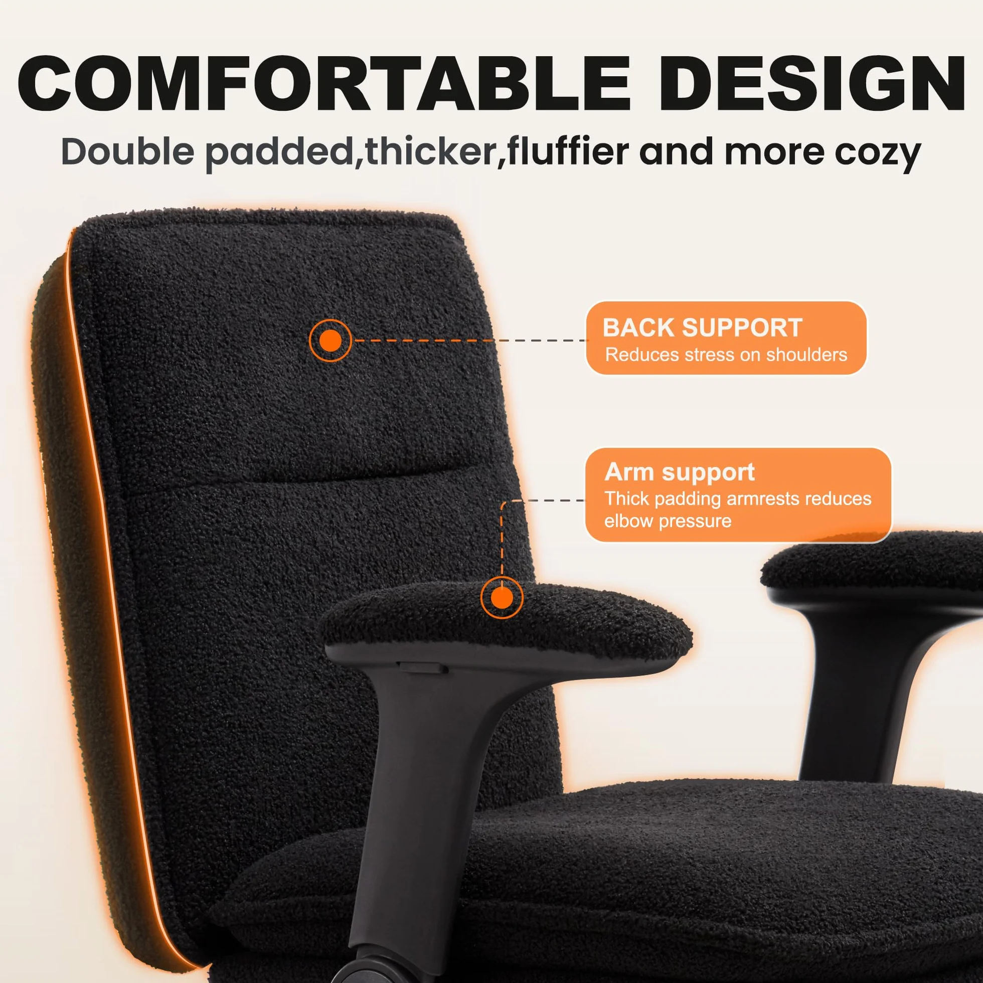Silla de trabajo ergonómica regulable en altura, giratoria con reposapiés ajustable y reposabrazos plegables negra