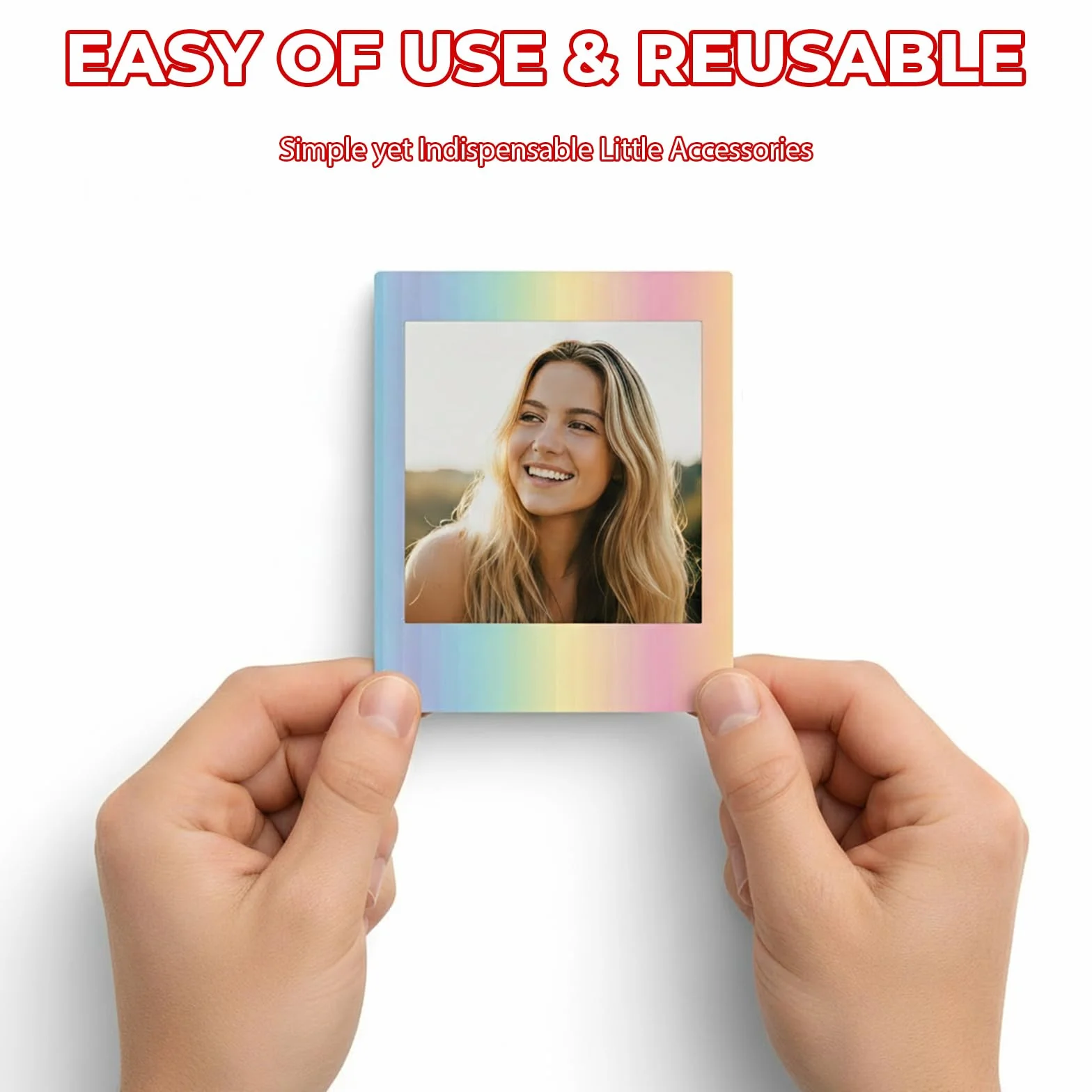 Rainbow Series - Calcomanías para bordes de fotos compatibles con película Fujifilm Instax Square SQ1 SQ6 SQ10 SQ20 SQ40, calcomanías decorativas para marco para accesorios de cámara, álbum de fotos
