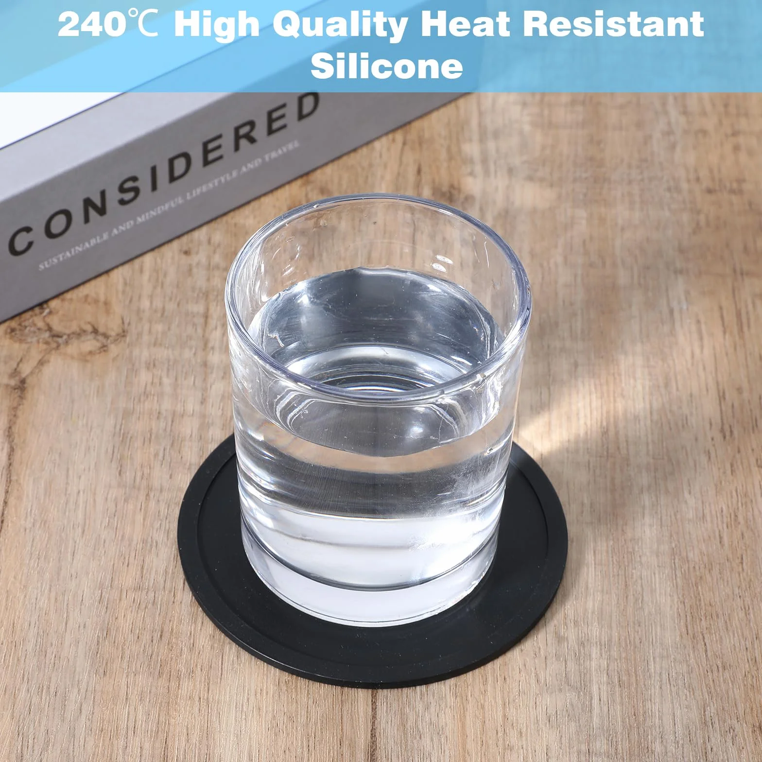 4 posavasos de silicona para bebidas, posavasos redondos antideslizantes para mesa de oficina, escritorio, cocina, bar, muebles, alfombrilla de cojín de goma para protección de bebidas, café, té