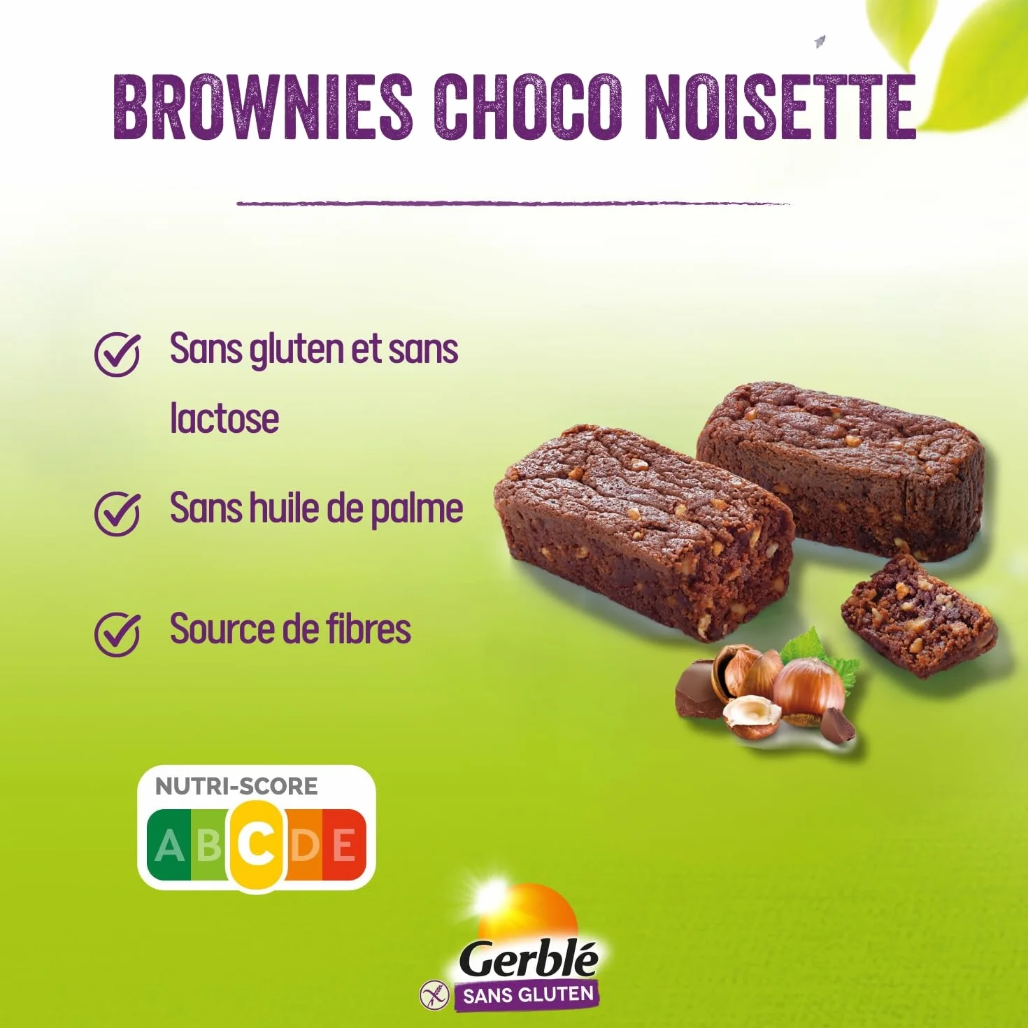 Gerblé Brownies Chocó Noisettes sans Gluten 150 g
