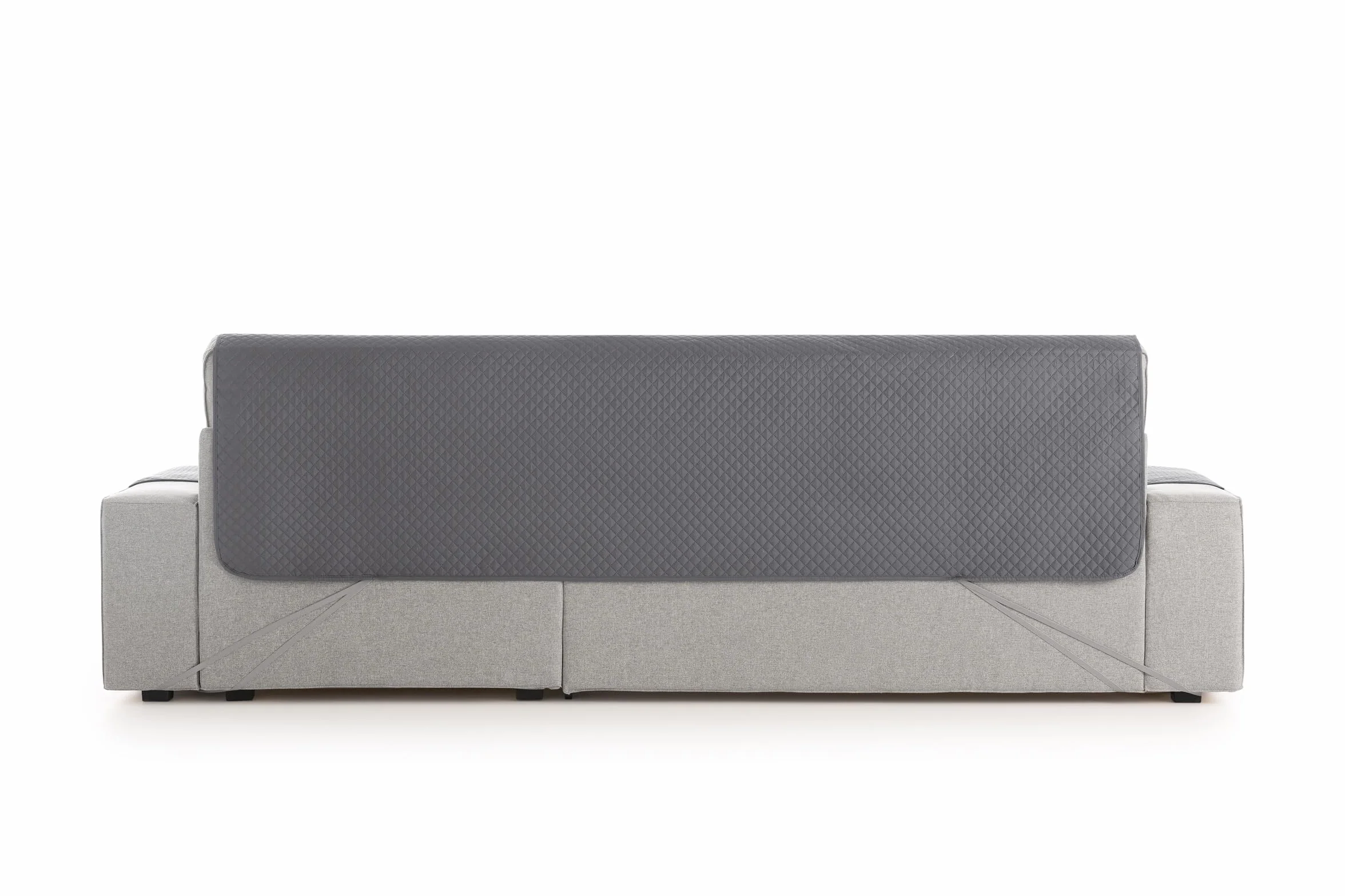 Funda Sofá Chaise Long Adele 240cm Gris Protector Cubre Chaise Longue Acolchado Universal Brazo Derecho