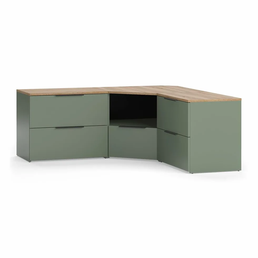 Vicco Conjunto de salón Wido, Verde, 3 Partes, Apto para Montaje en Pared y combinable con Otros módulos