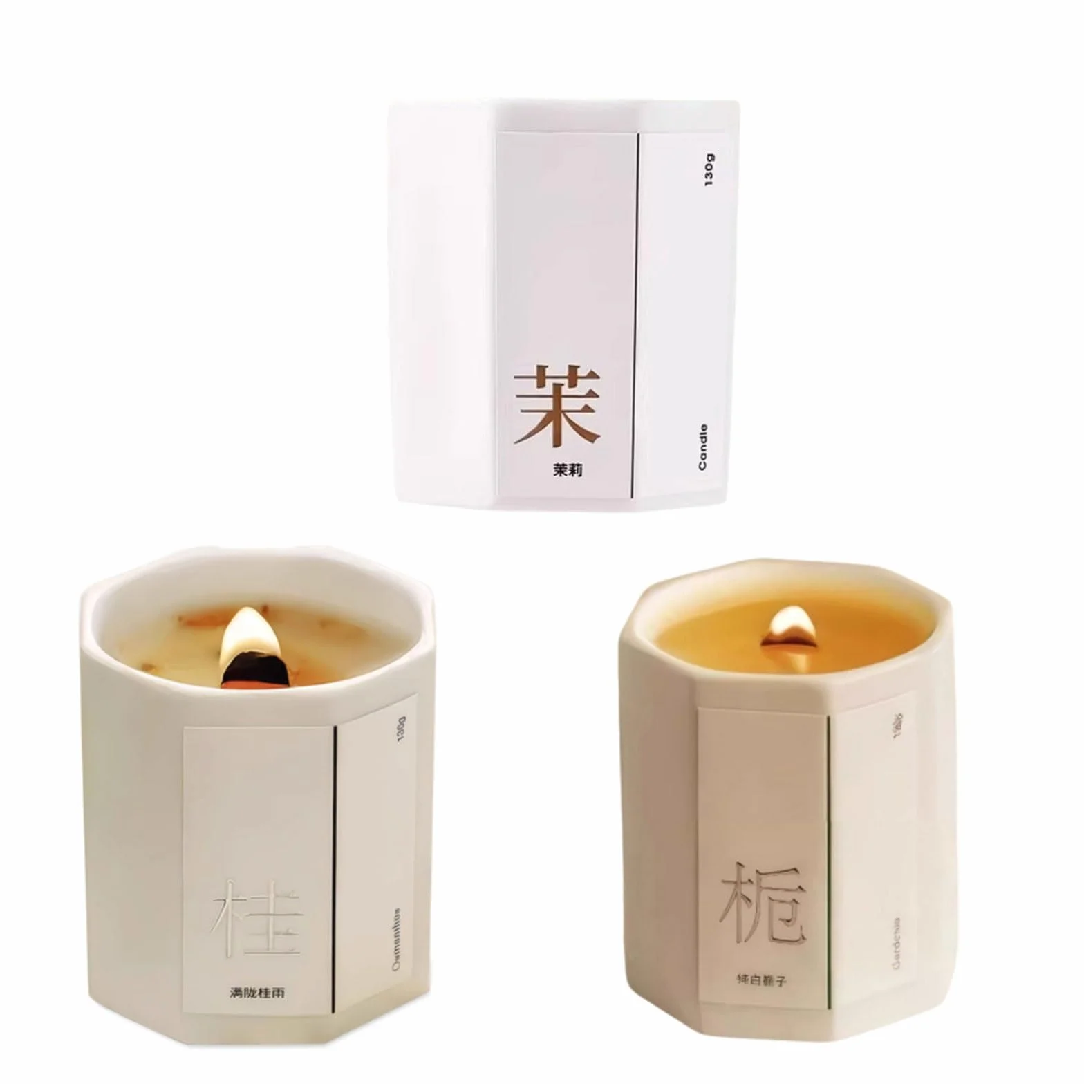 Compacto Velas de cerámica hechas con cera de soja y aceites esenciales, velas aromáticas reutilizables modernas de larga duración for mujeres y hombres no es picante(3pcs)