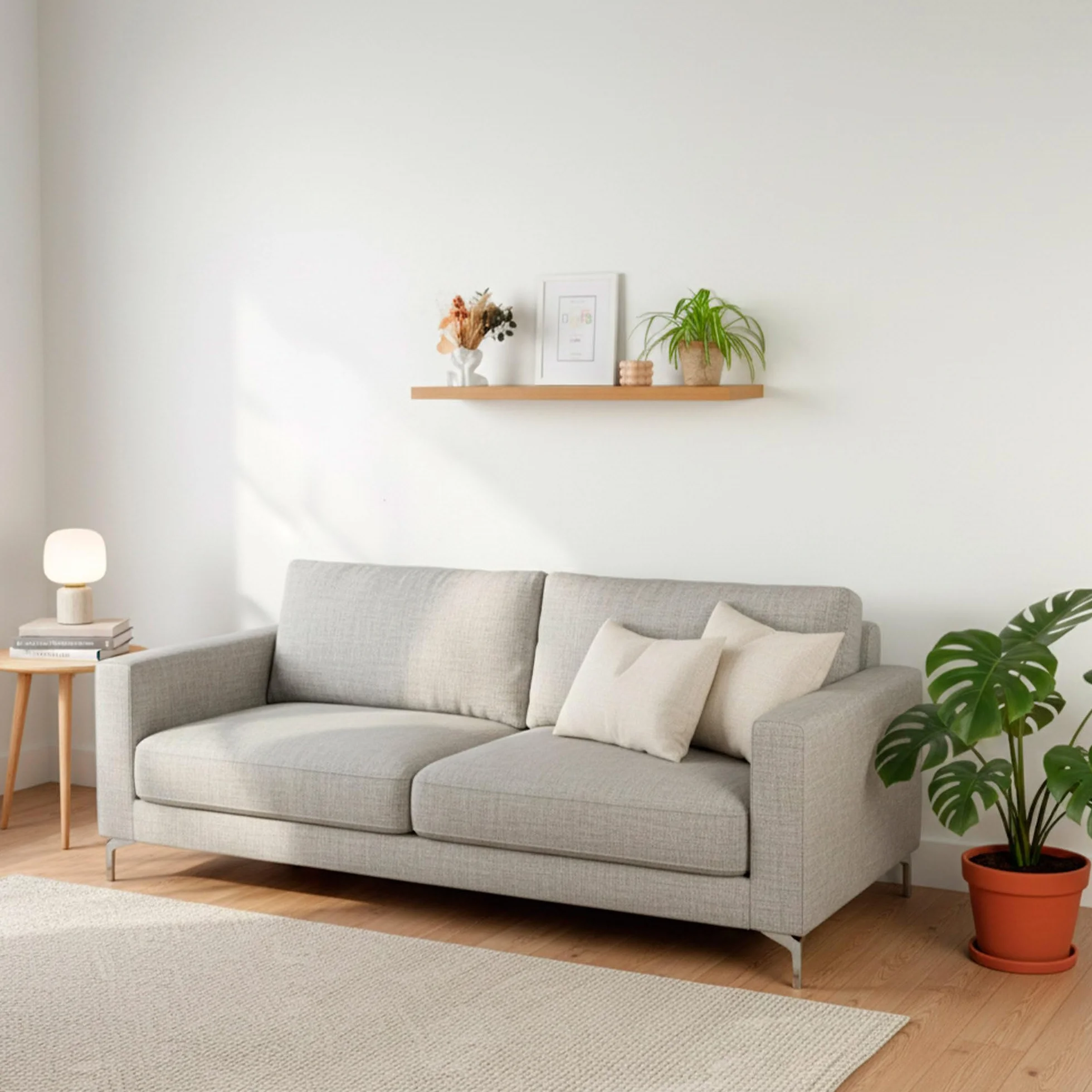 AKTIVE MAX Home Estante de Pared, 100 cm, Peso máximo 5 kg, Flotante, con balda Efecto Madera Roble Natural, Soportes Invisibles, para salón, Dormitorio, Oficina (18491)