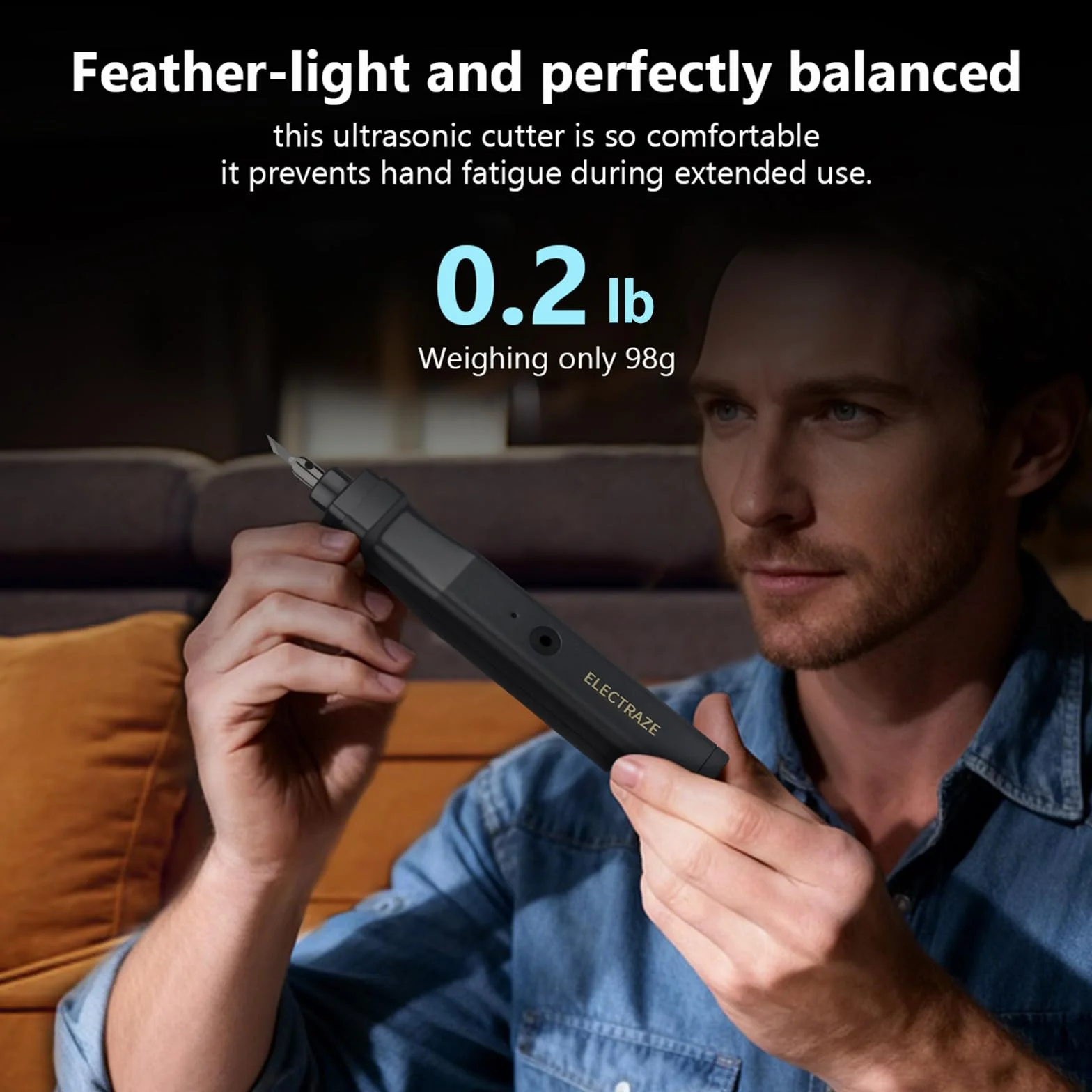 Cuchillo ultrasónico 2 en 1, cuchillo cortador ultrasónico de 40.000 Hz, 50 cuchillas de repuesto, cortador ultrasónico de mano adecuado para cortar modelos impresos en 3D, plásticos, madera