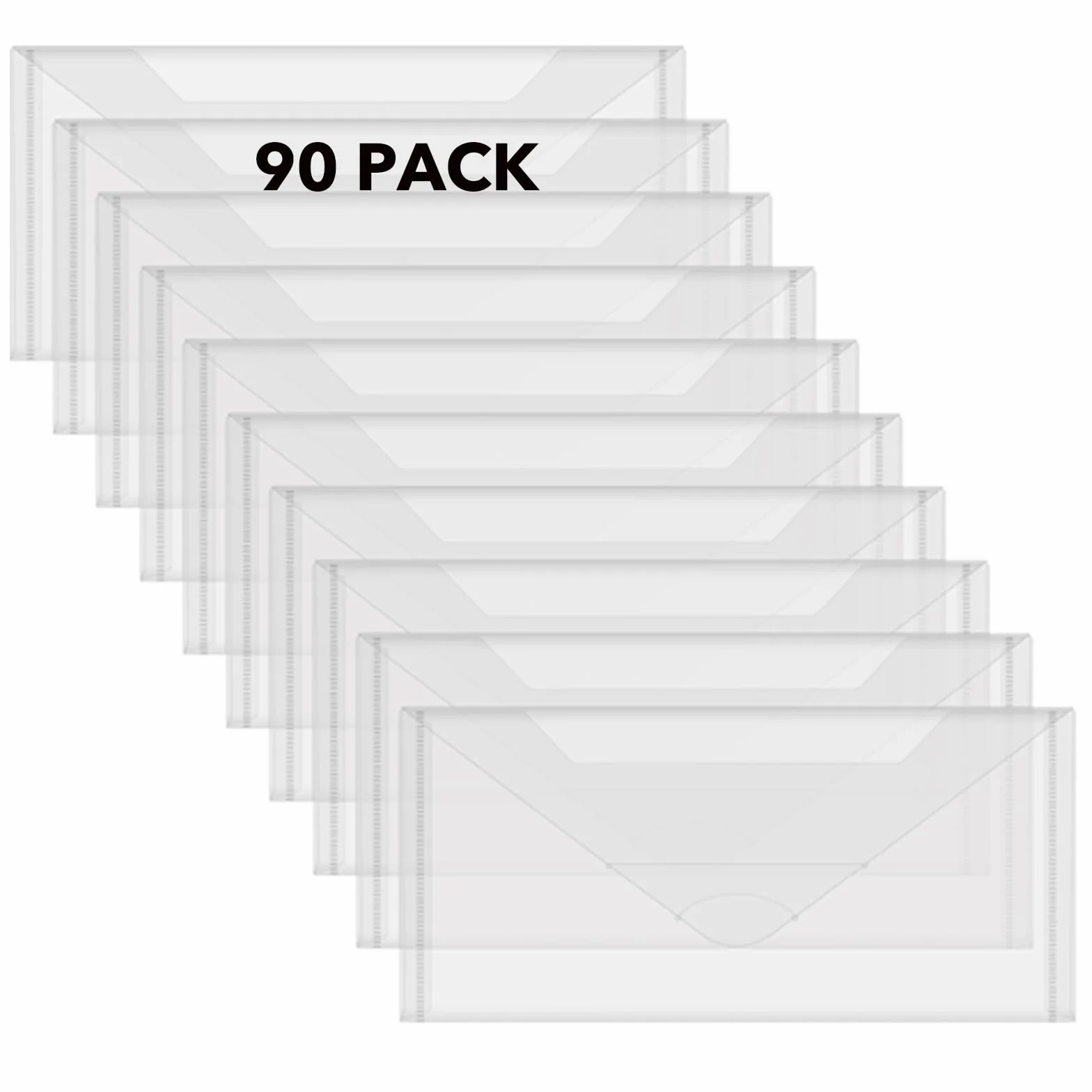 Briartw Paquete de 90 bolsas de almacenamiento, sobres de plástico resellables de 4.5 x 9.5 pulgadas para cortar troqueles, plantillas, manualidades, organizador de sobres, sobres de almacenamiento
