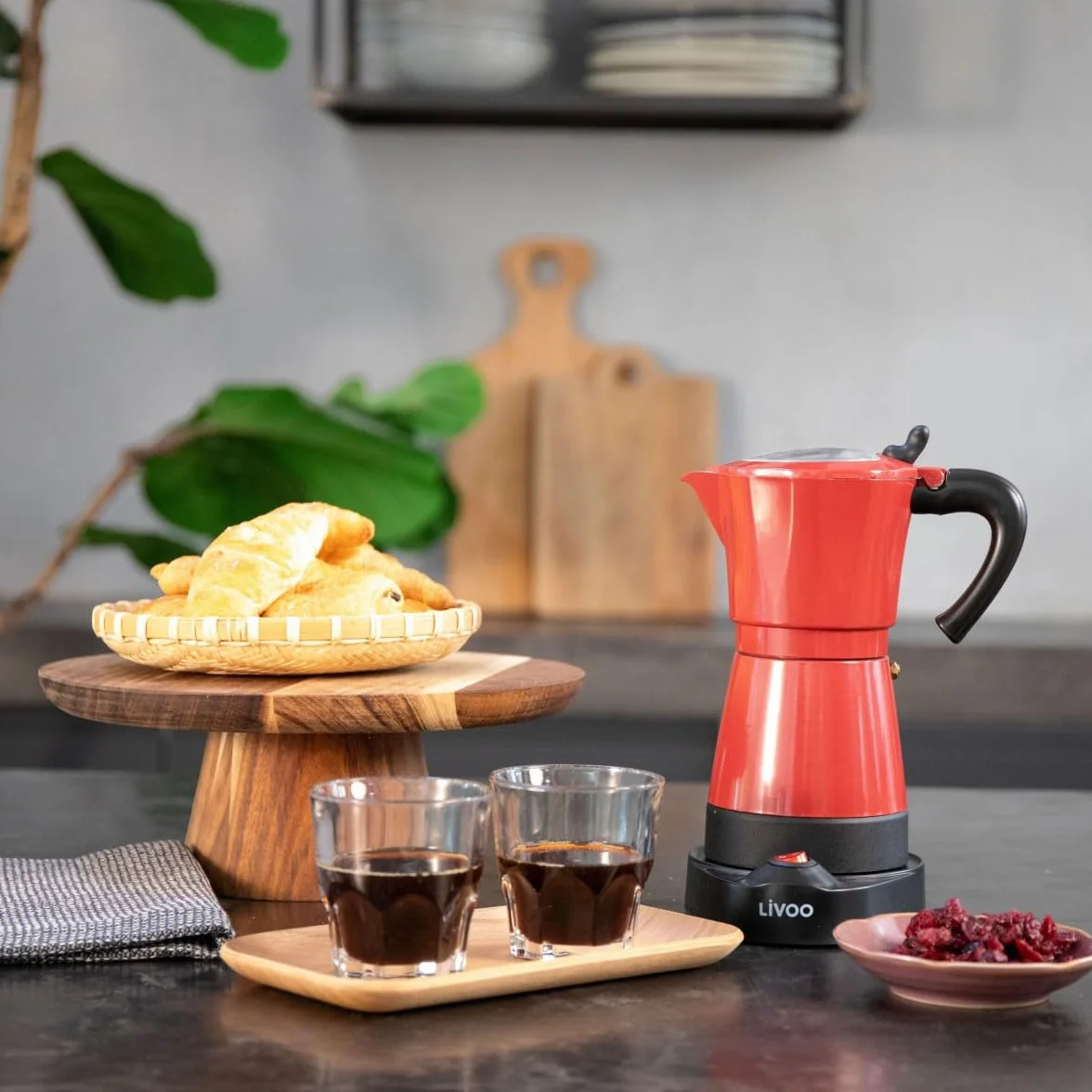 Livoo DOD117A Cafetera italiana eléctrica 300 ml 6 tazas 480 W aluminio
