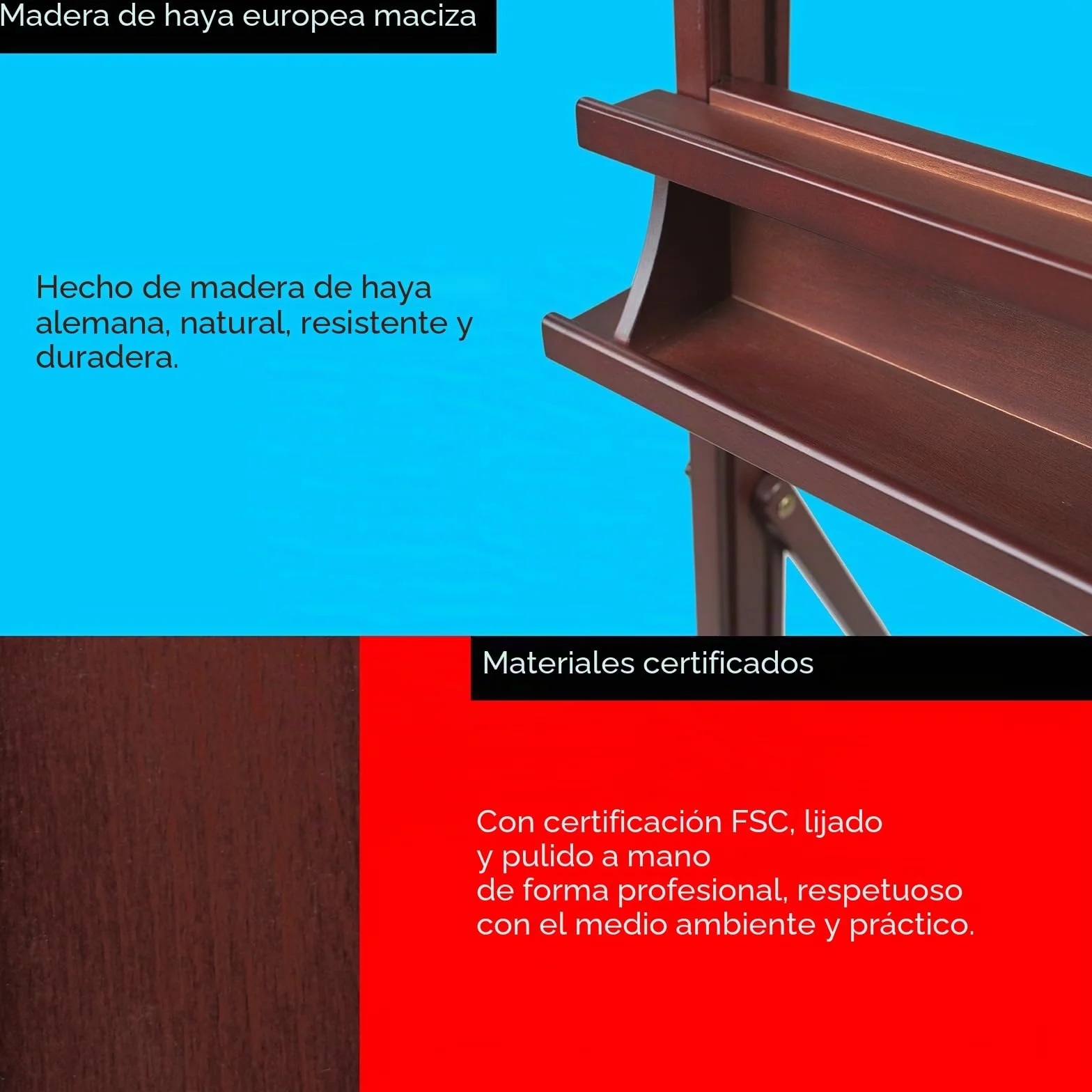 MEEDEN Caballete grande para artistas de estudio, capacidad para máximo lienzo de 48 pulgadas, caballete de madera de haya maciza con marco en H con bandeja de almacenamiento grande, soporte ajustable